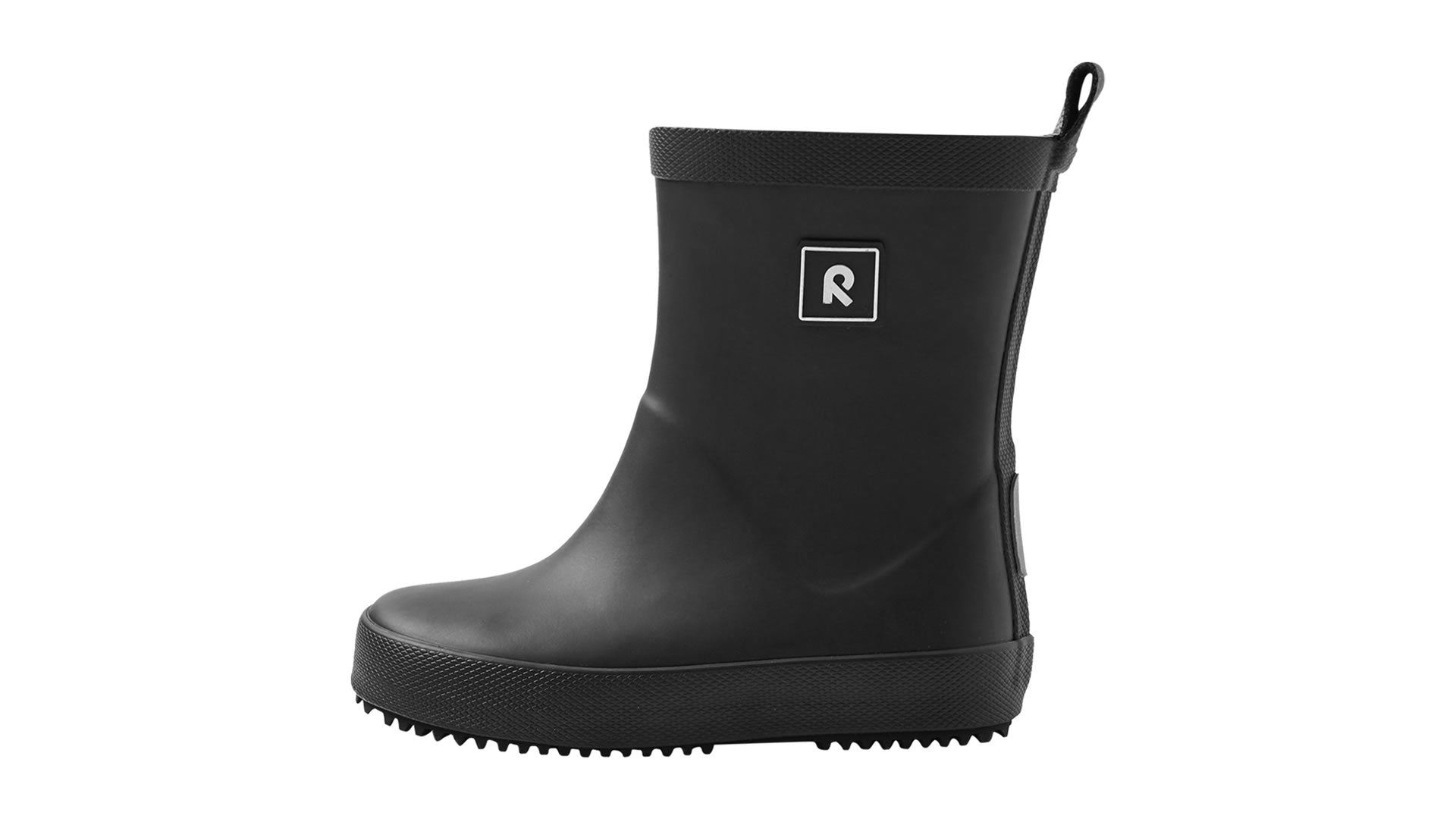 Reima Ankka Black - černé barefoot holínky s bavlněnou podšívkou - pohled zleva