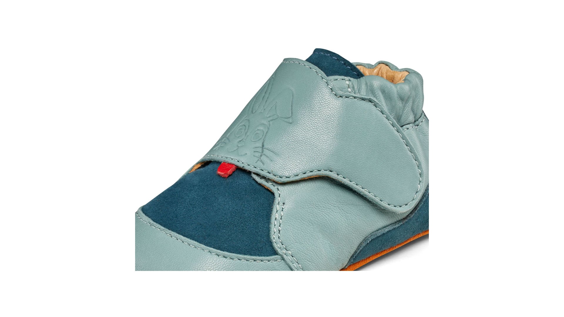 Dětské barefoot capáčky Affenzahn Crawling Shoe Leather Crawly Bunny
 detail nártu