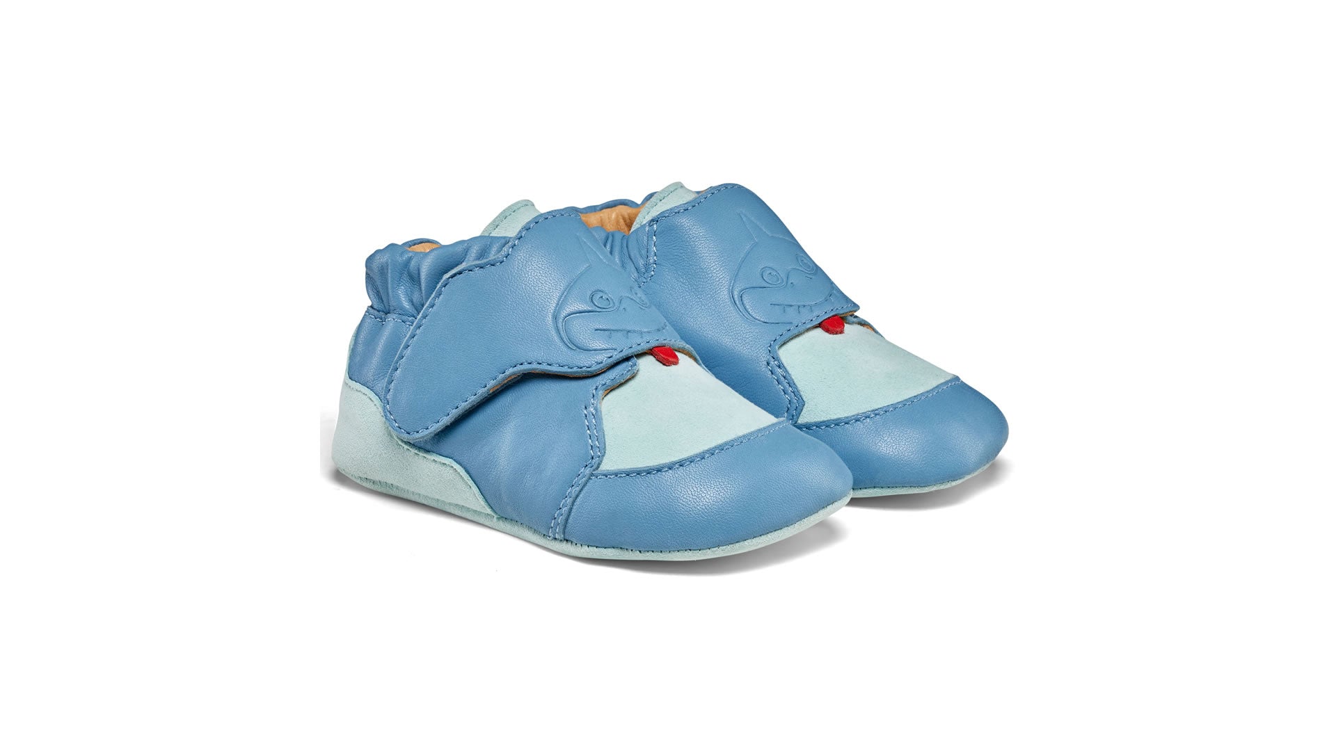 Dětské barefoot capáčky Affenzahn Crawling Shoe Leather Crawly Shark
modré pohled z pravé strany