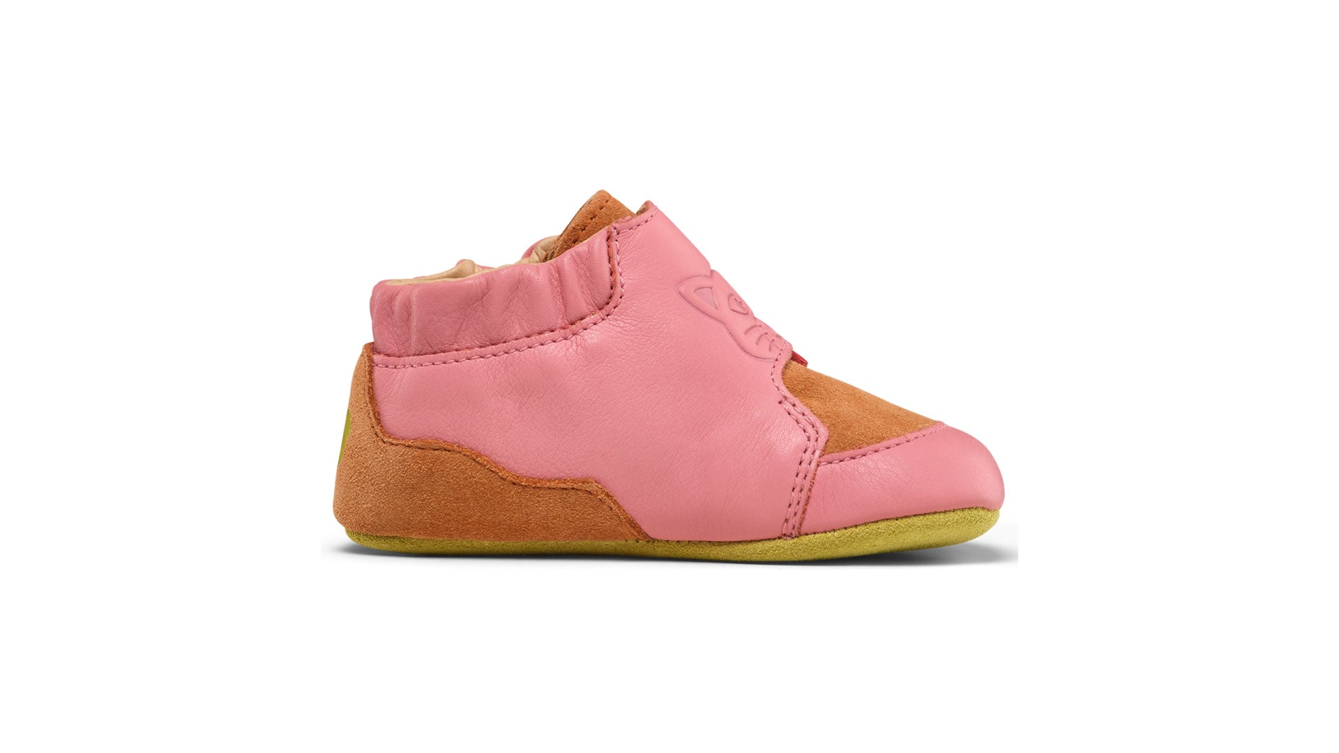 Dětské barefoot capáčky Affenzahn Crawling Shoe Leather Crawly Cat růžové pohled z vnitřní strany