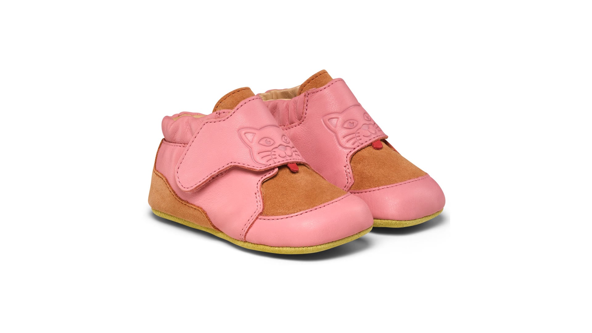 Dětské barefoot capáčky Affenzahn Crawling Shoe Leather Crawly Cat růžové pohled z pravého boku