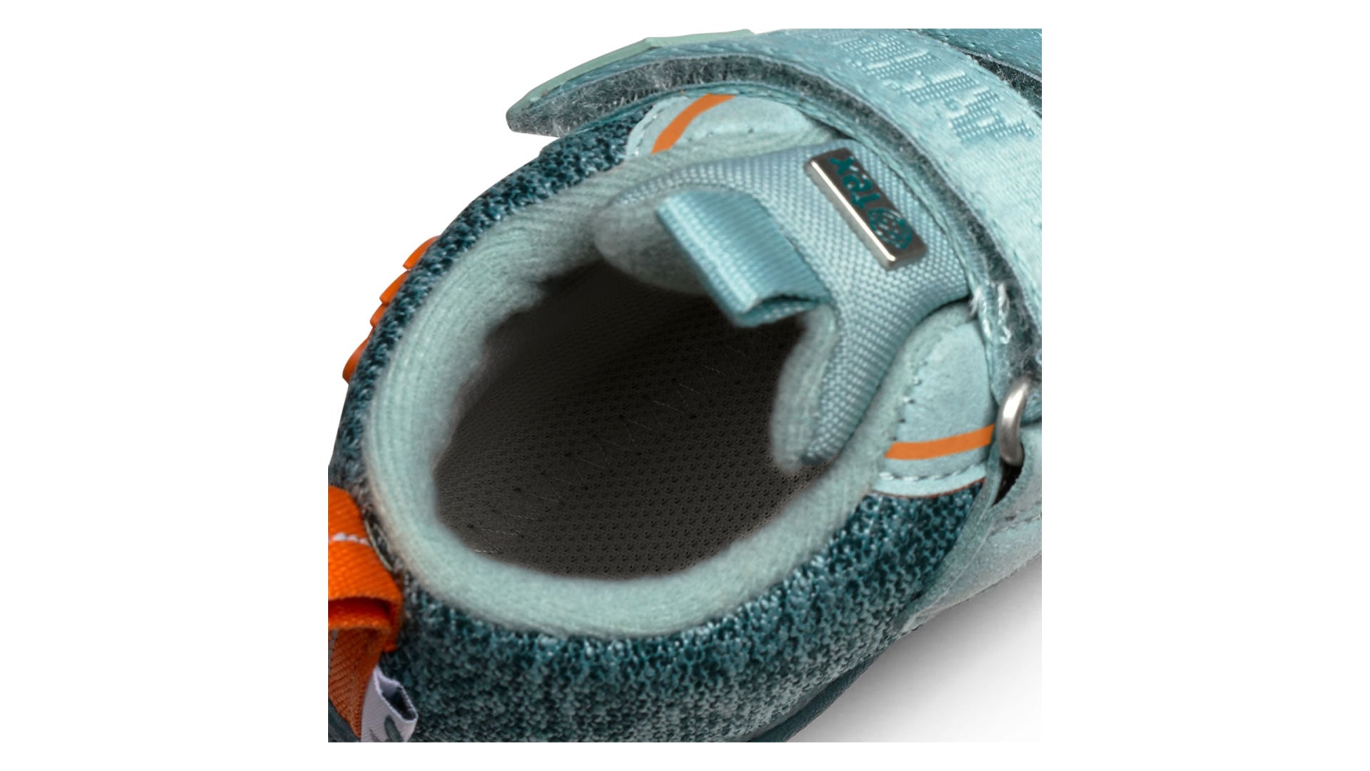 Dětské barefoot boty Affenzahn Low Boot Knit Happy Bunny
zelené detail vstupu do boty
