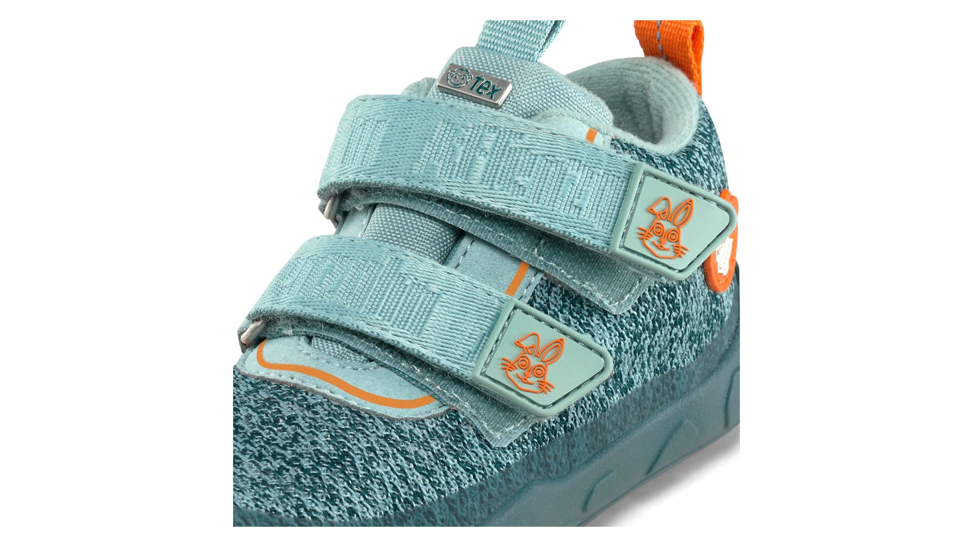 Dětské barefoot boty Affenzahn Low Boot Knit Happy Bunny
zelené detail zapínání