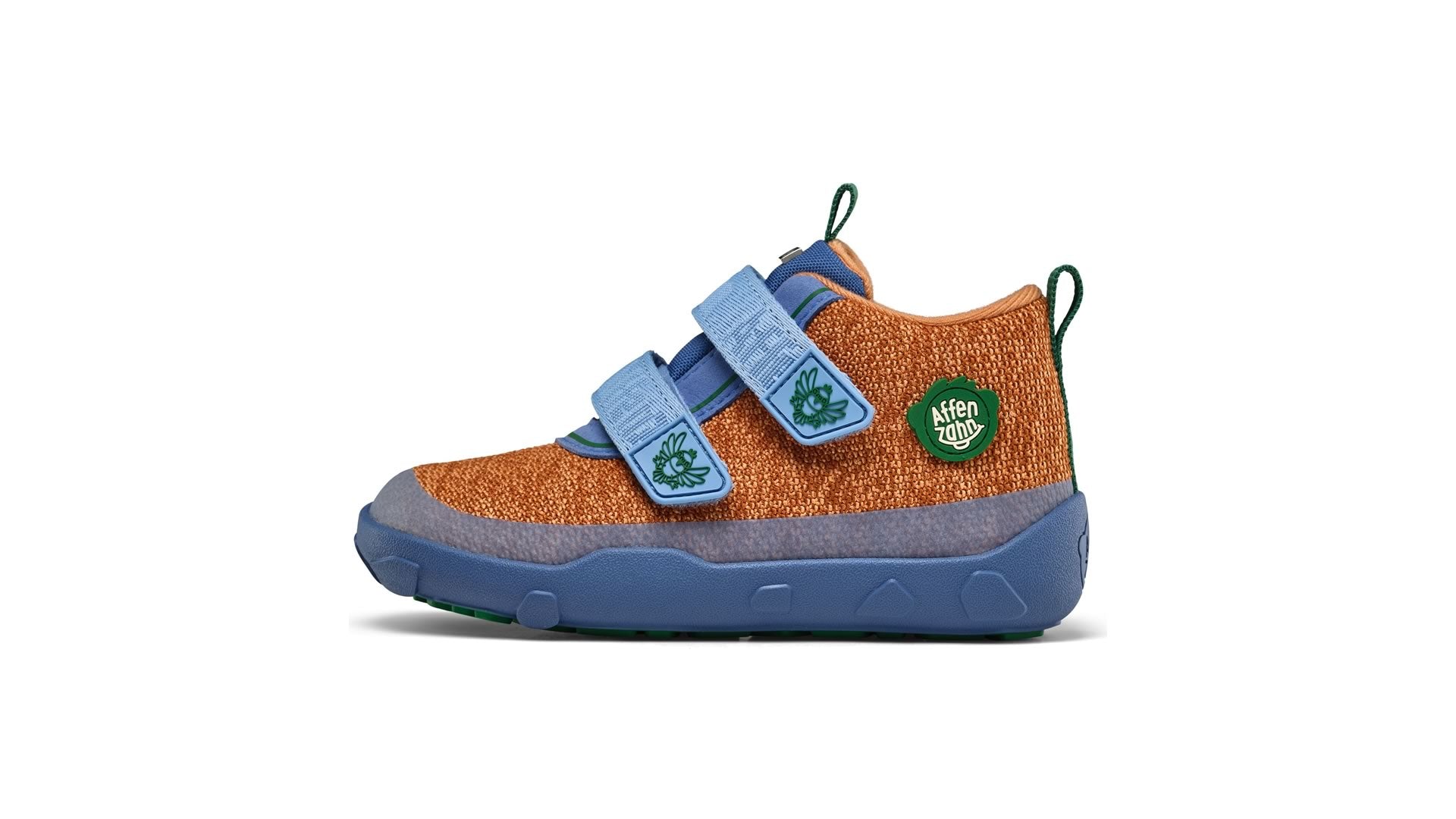 Affenzahn Low Boot Knit Happy - Bird of Paradise modro-oranžové zleva