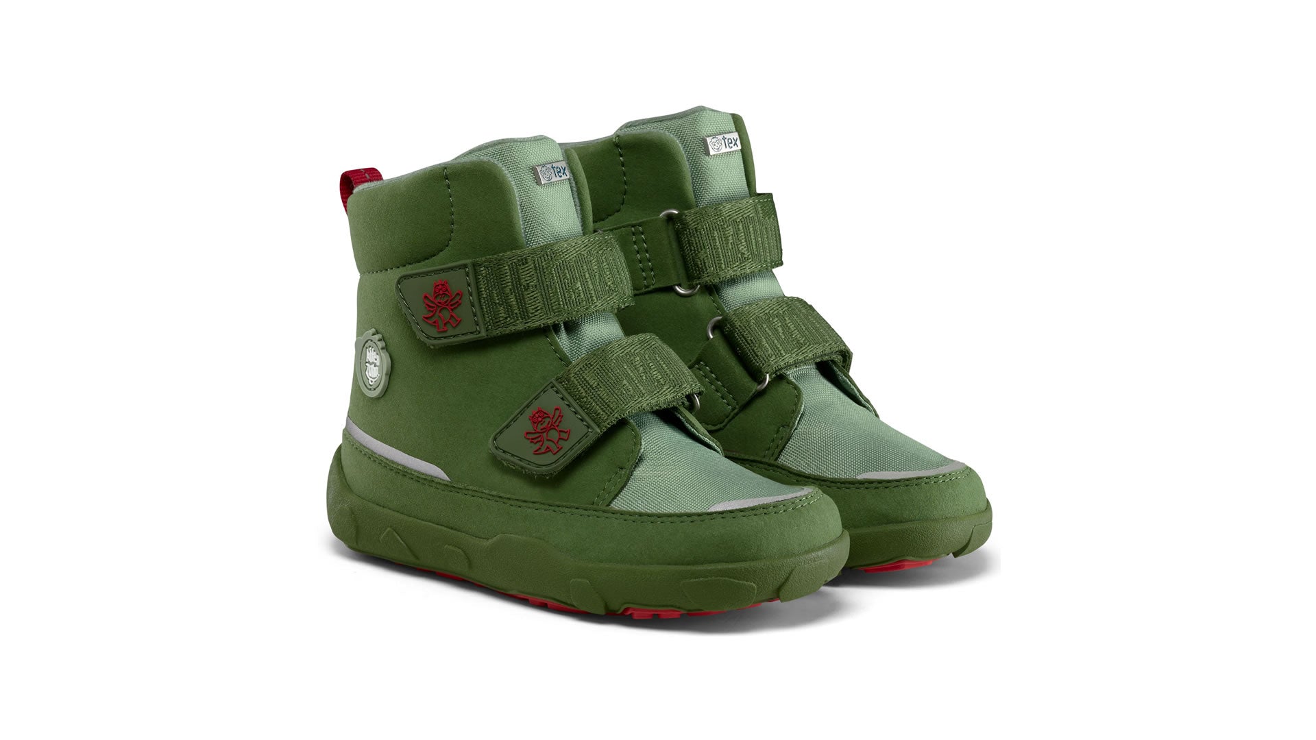 Dětské barefoot boty Affenzahn Mid Boot Vegan Comfy - Dragon zelené pohled zprava