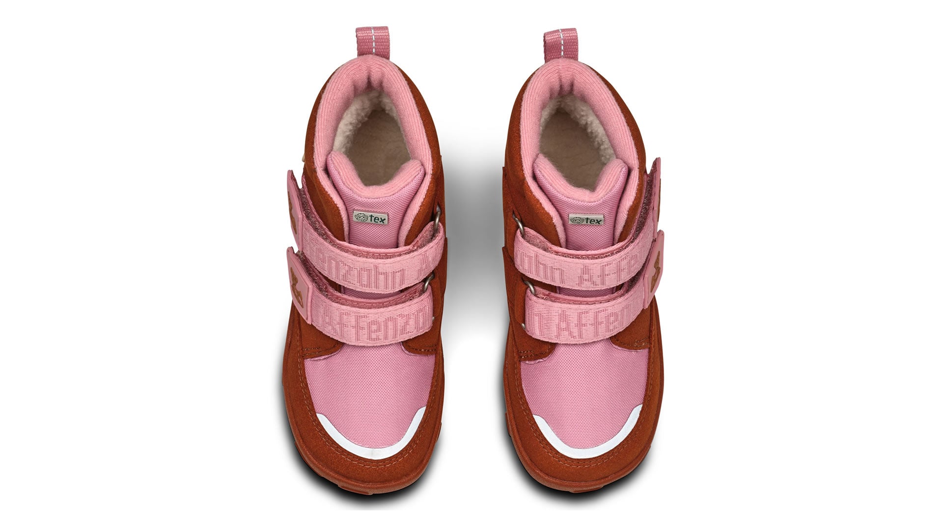 Dětské barefoot boty  Affenzahn Mid Boot Vegan Comfy - Deer růžovo-oranžové pohled shora