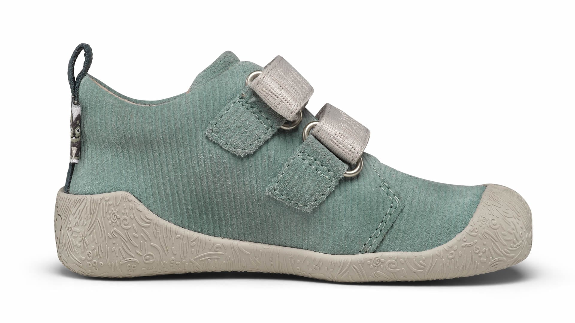 Affenzahn Prewalker Leather Walky - Bunny dětské barefoot boty z kůže a semiše v tymiánově zelené a béžové barvě
