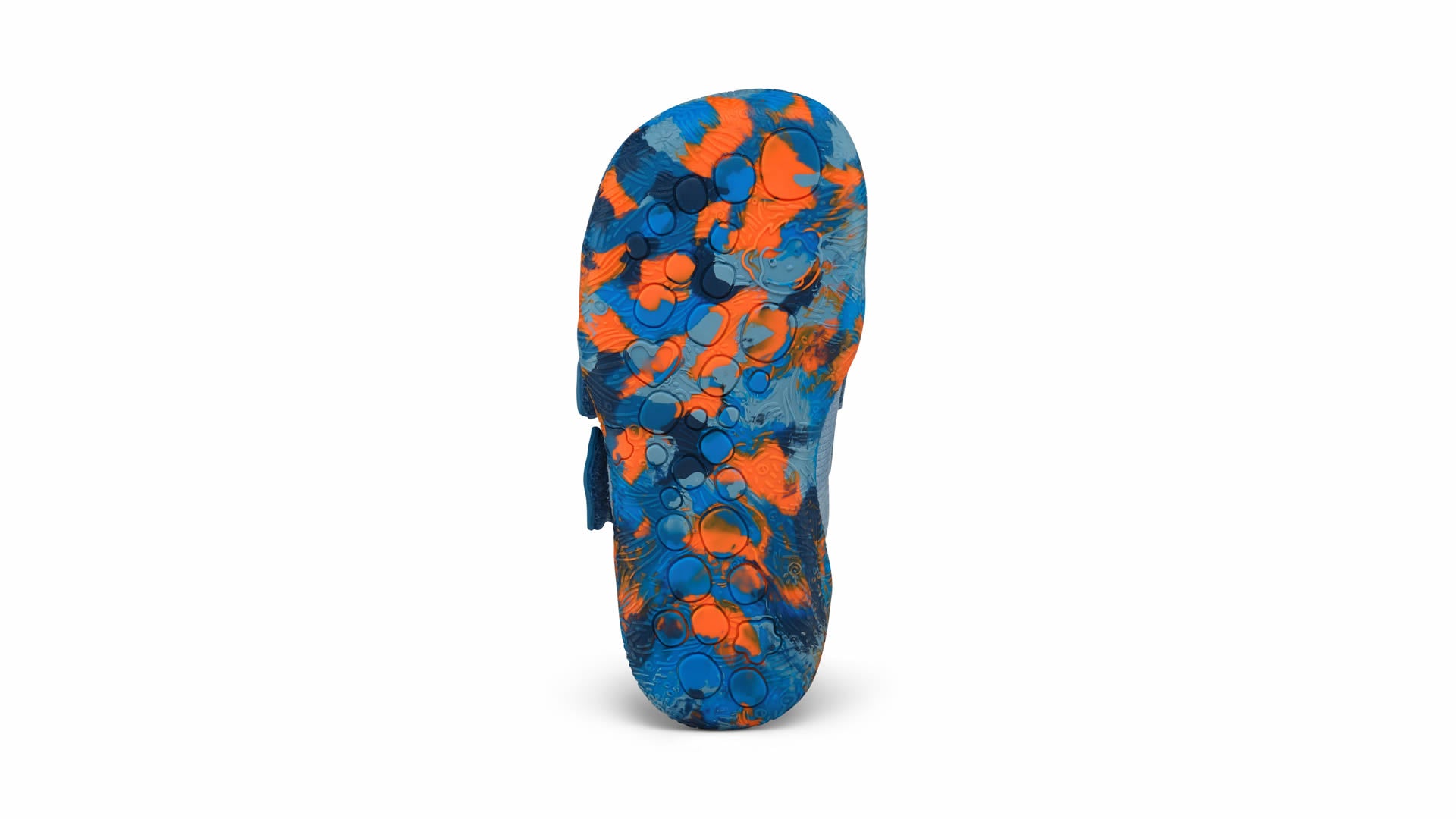 Affenzahn Prewalker Leather Walky - Elephant s flexibilní modro-oranžovou kaučukovou podrážkou pro barefoot boty pro děti.