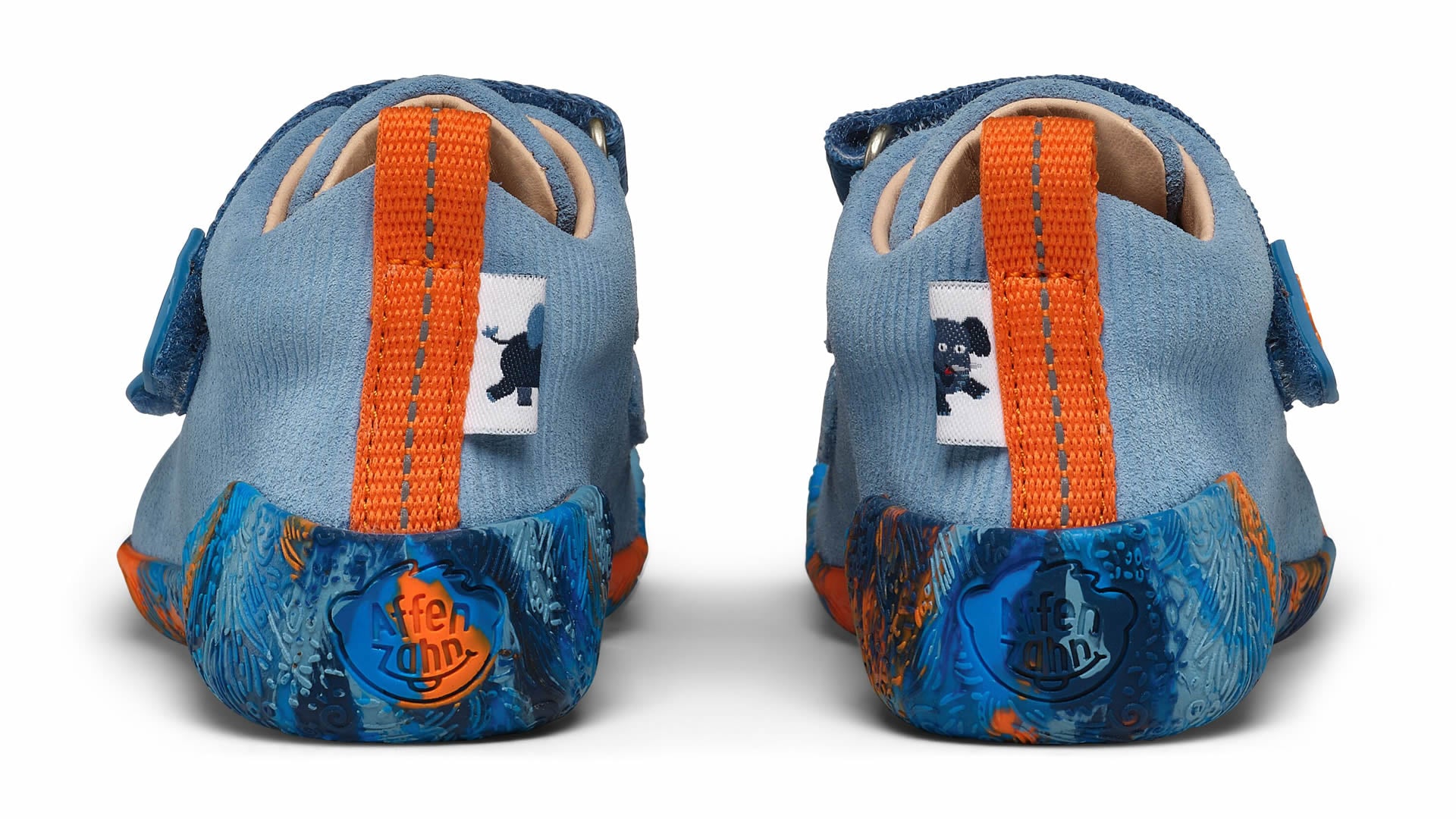 Affenzahn Prewalker Leather Walky - Elephant modré barefoot boty z kaučuku, semiše a kůže pro zdravý vývoj chodidla