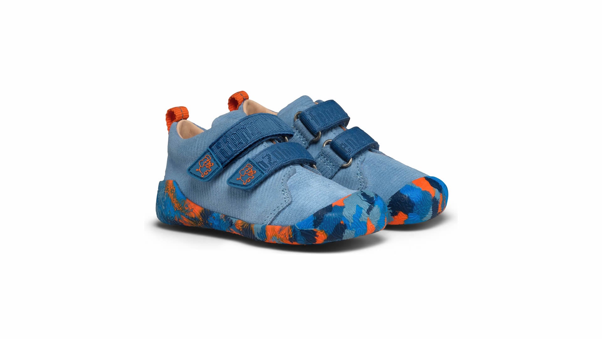 Affenzahn Prewalker Leather Walky - Elephant modré barefoot boty s kaučukovou podrážkou a semišovým svrškem pro zdravý vývoj chodidla