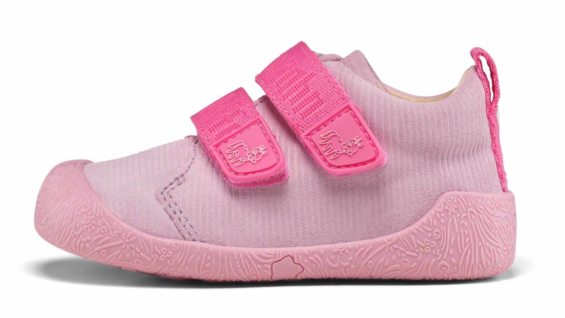 Affenzahn Prewalker Leather Walky - Unicorn dětské barefoot boty růžové s širokou špičkou a flexibilní podrážkou