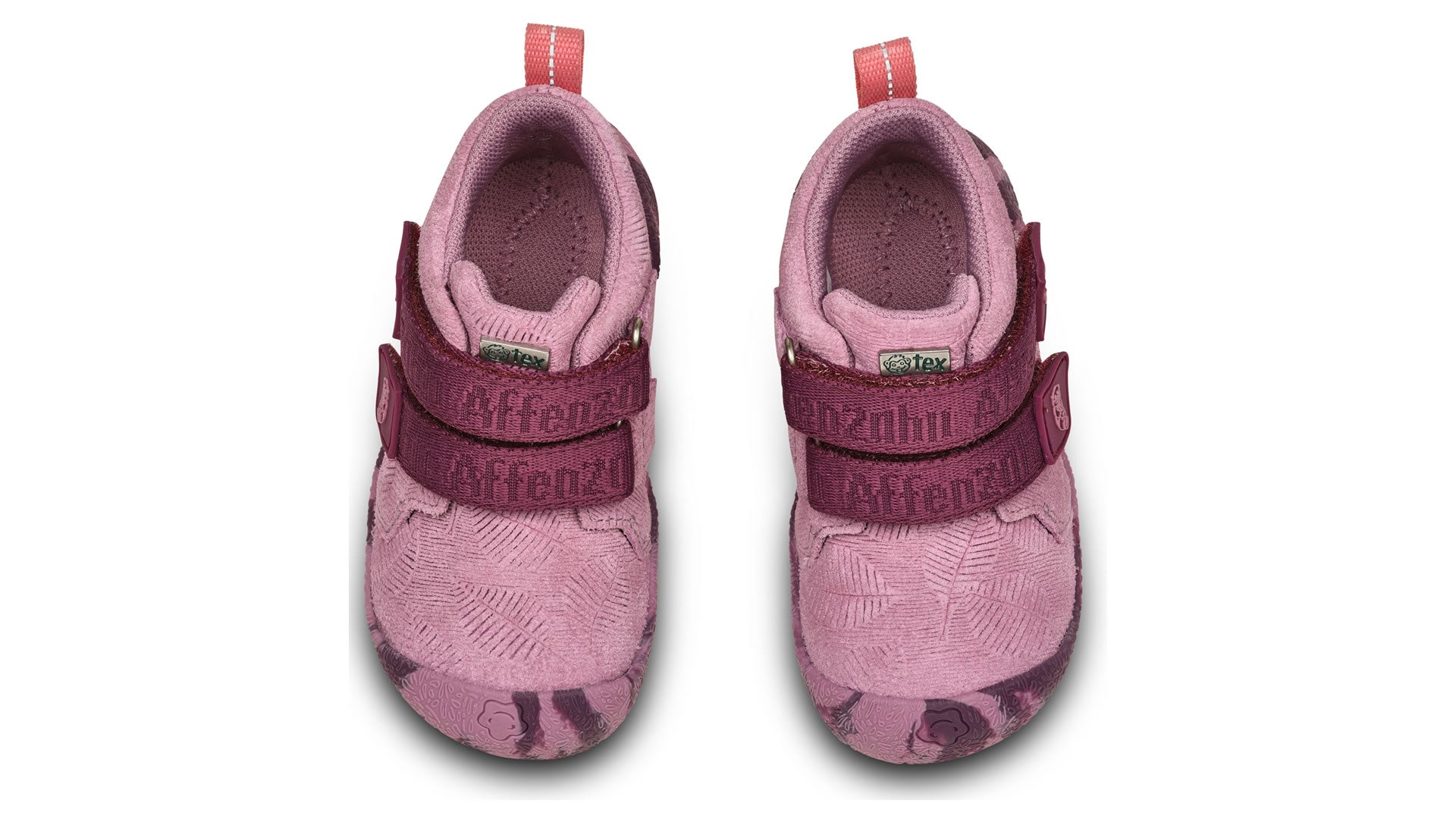 Dětské barefoot boty Affenzahn Prewalker Lowboot Leather Talky Otter
růžové pohled shora
