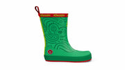 Affenzahn Rainboot Vegan Plashy - Frog zelené barefoot boty s červenou podrážkou z kaučuku a polyesteru