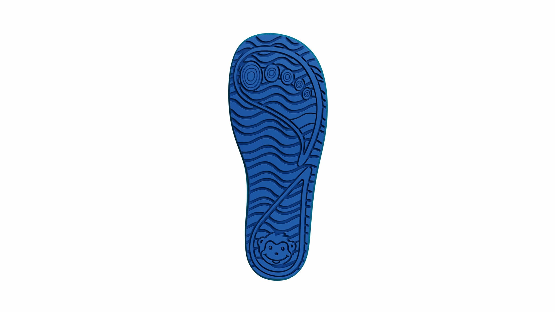 Affenzahn Rainboot Vegan Plashy - Shark modrá podrážka z kaučuku a gumy podporující barefoot pohodlí a flexibilitu.