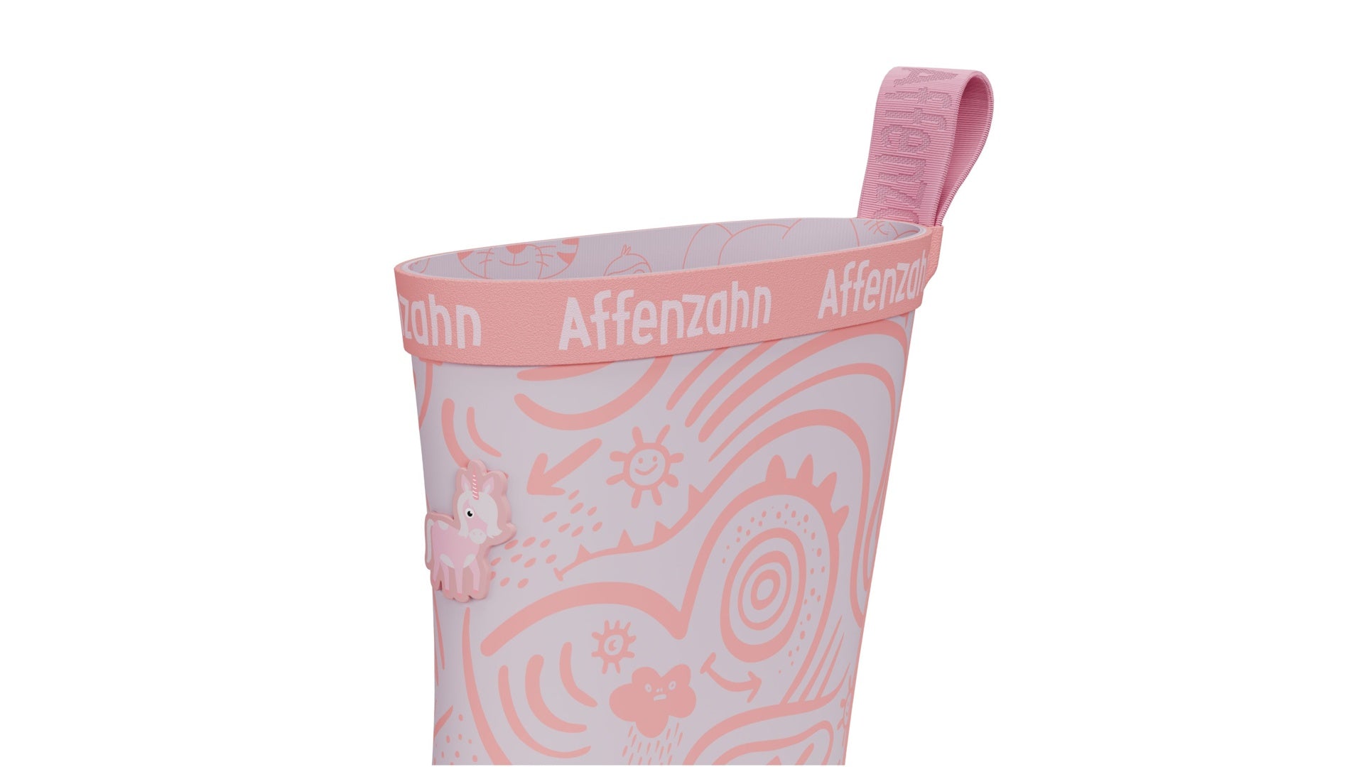 Affenzahn Rainboot Vegan Plashy - Unicorn růžová dětská barefoot boty s flexibilní podrážkou a širokou špičkou