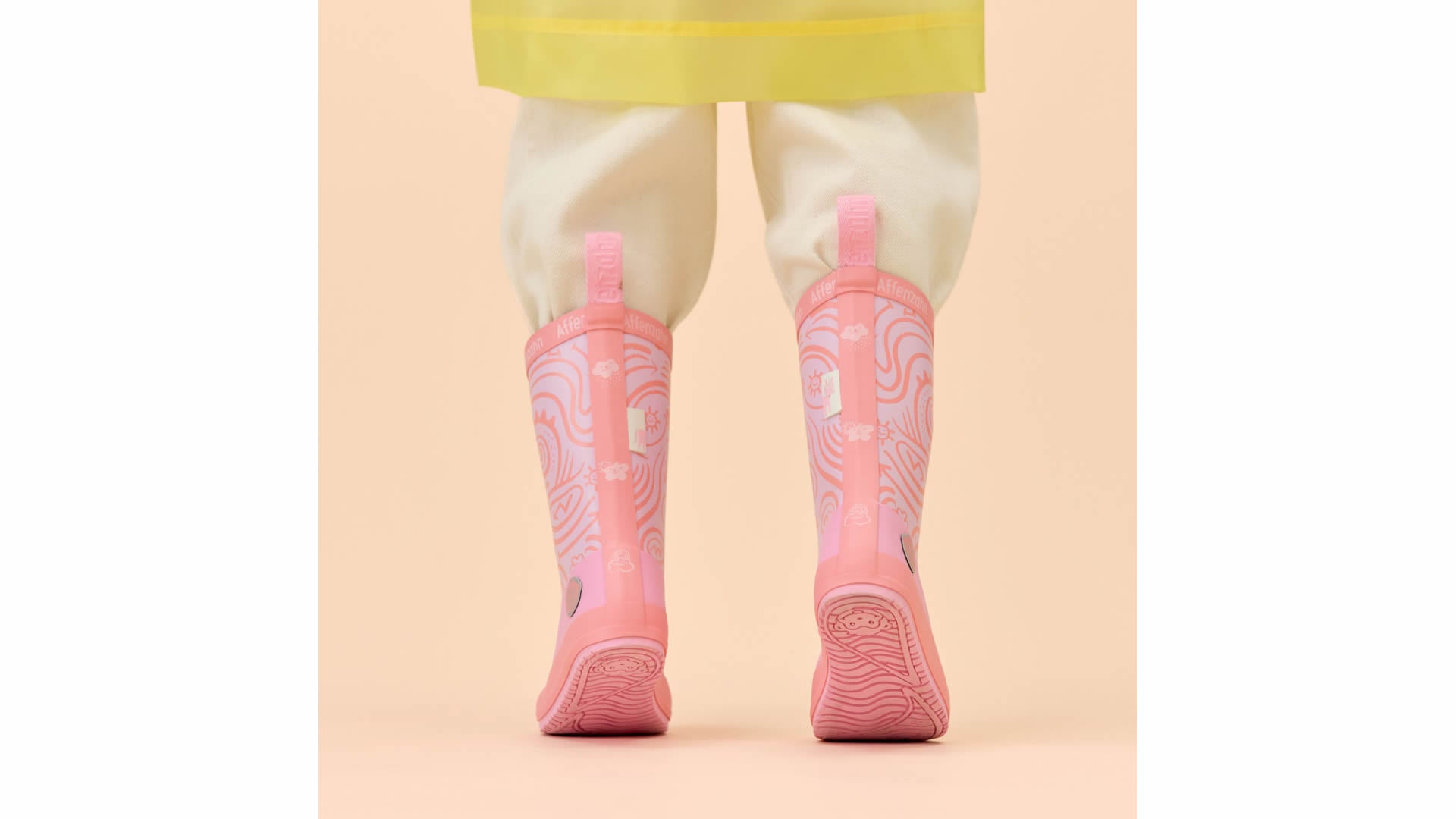 Affenzahn Rainboot Vegan Plashy - Unicorn růžové barefoot boty se širokou špičkou a flexibilní podrážkou pro děti.