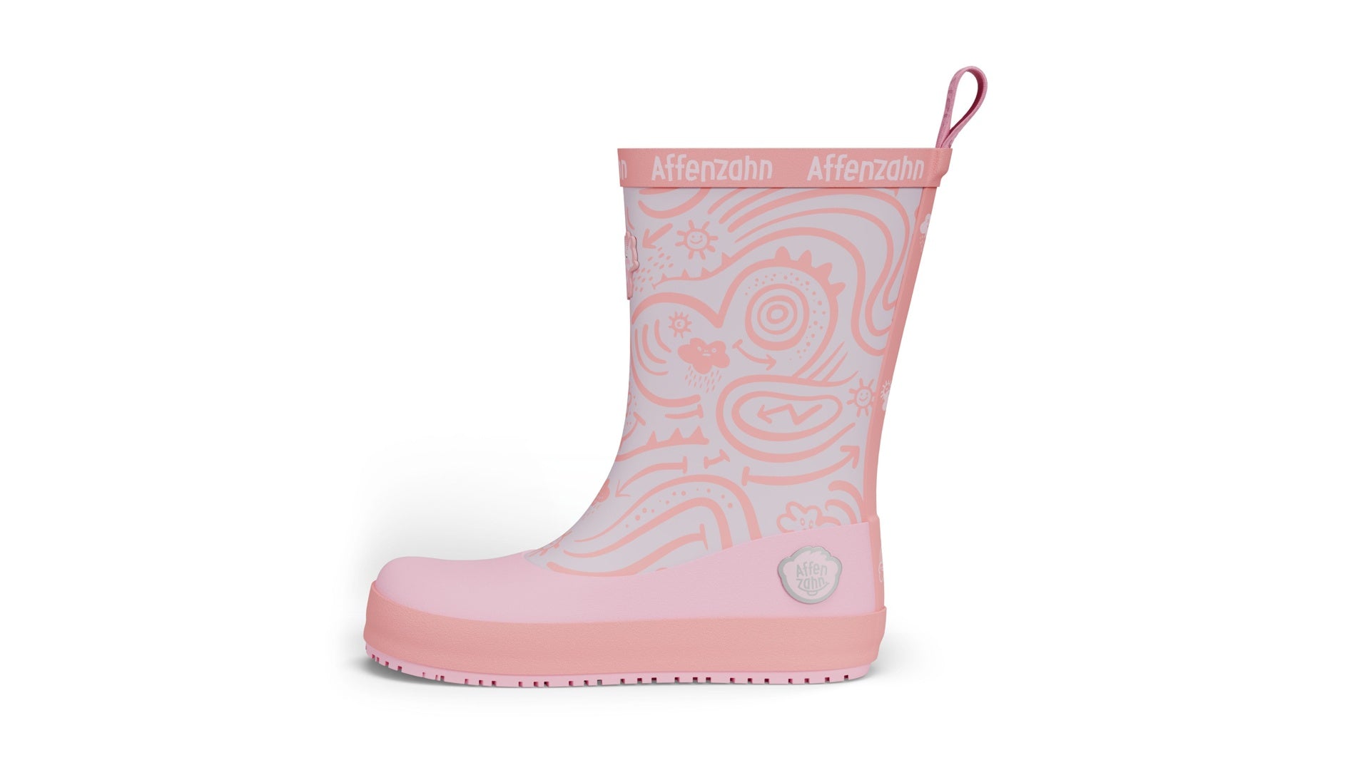 Affenzahn Rainboot Vegan Plashy - Unicorn růžové barefoot boty s flexibilní podrážkou pro zdravý vývoj chodidla