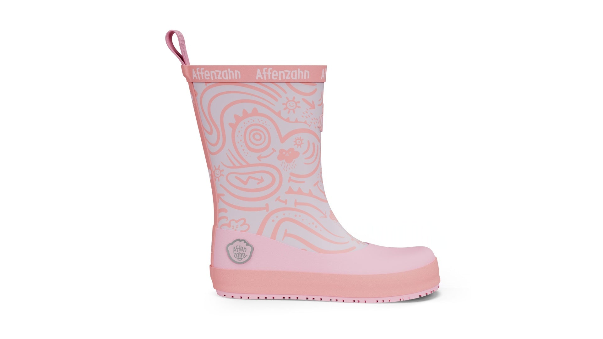 Affenzahn Rainboot Vegan Plashy - Unicorn dětská voděodolná růžová barefoot bota s flexibilní podrážkou