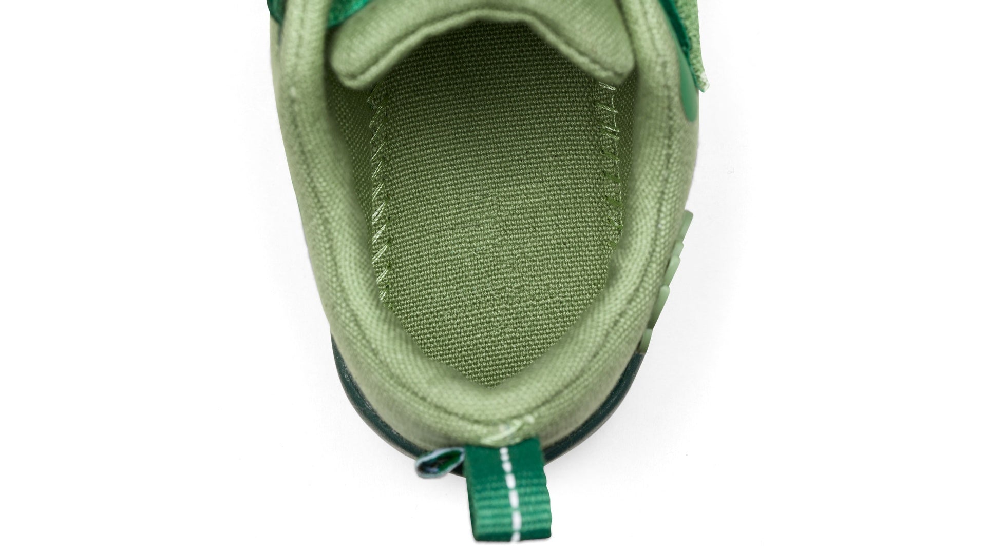 Affenzahn Sneaker Cotton Lucky - Frog dětská barefoot bota zelená z bavlny a textilu se širokou špičkou a flexibilní podrážkou