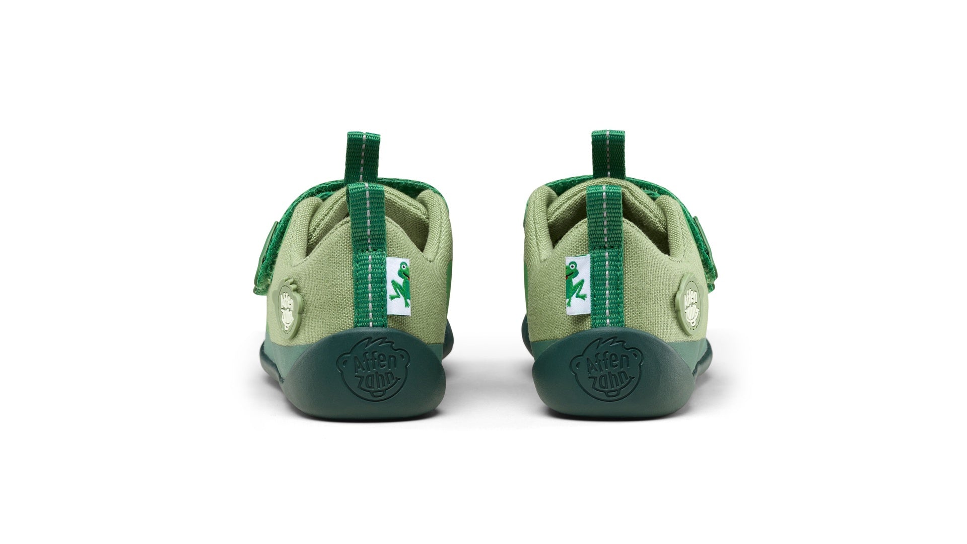 Affenzahn Sneaker Cotton Lucky - Frog zelené barefoot boty pro děti z bavlny s flexibilní gumovou podrážkou