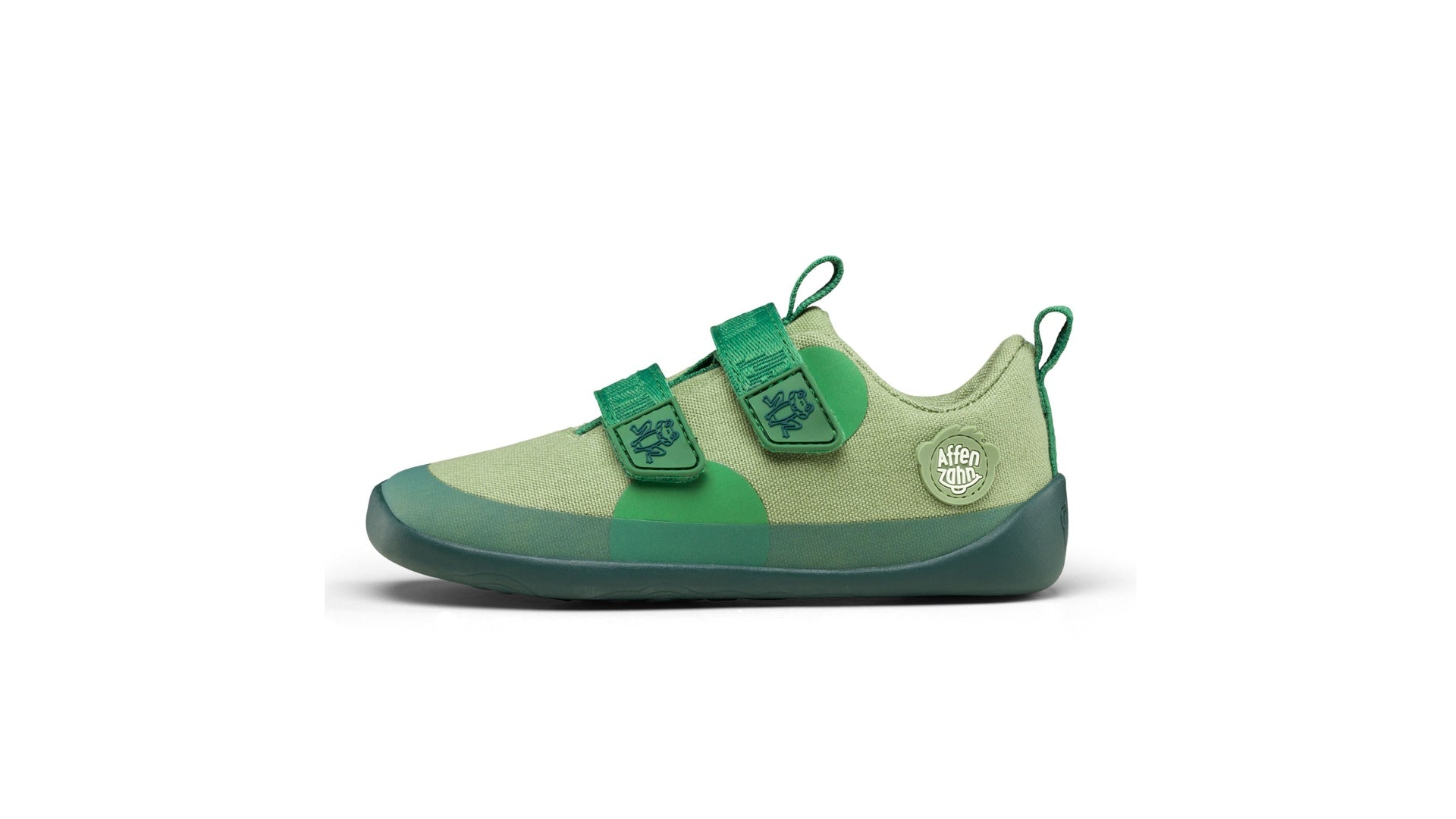 Affenzahn Sneaker Cotton Lucky - Frog zelené barefoot boty pro děti s širokou špičkou a flexibilní podrážkou