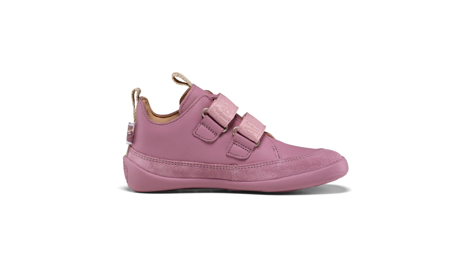 Affenzahn Sneaker Leather Buddy - Otter růžové barefoot boty pro děti s širokou špičkou a flexibilní podrážkou