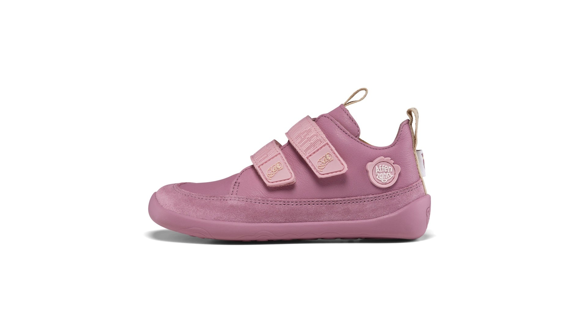 Affenzahn Sneaker Leather Buddy - Otter růžové barefoot tenisky pro děti s flexibilní podrážkou a širokou špičkou
