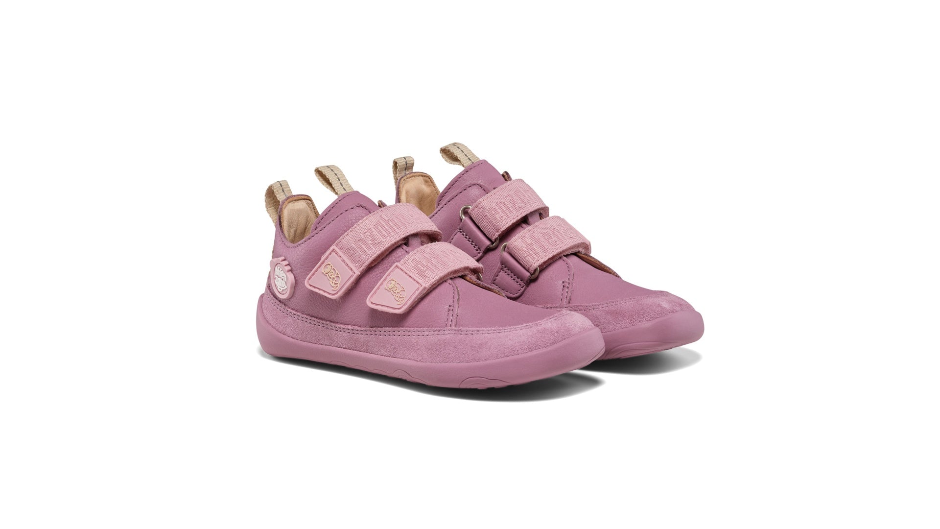 Affenzahn Sneaker Leather Buddy - Otter dětské barefoot tenisky růžové se širokou špičkou a flexibilní podrážkou