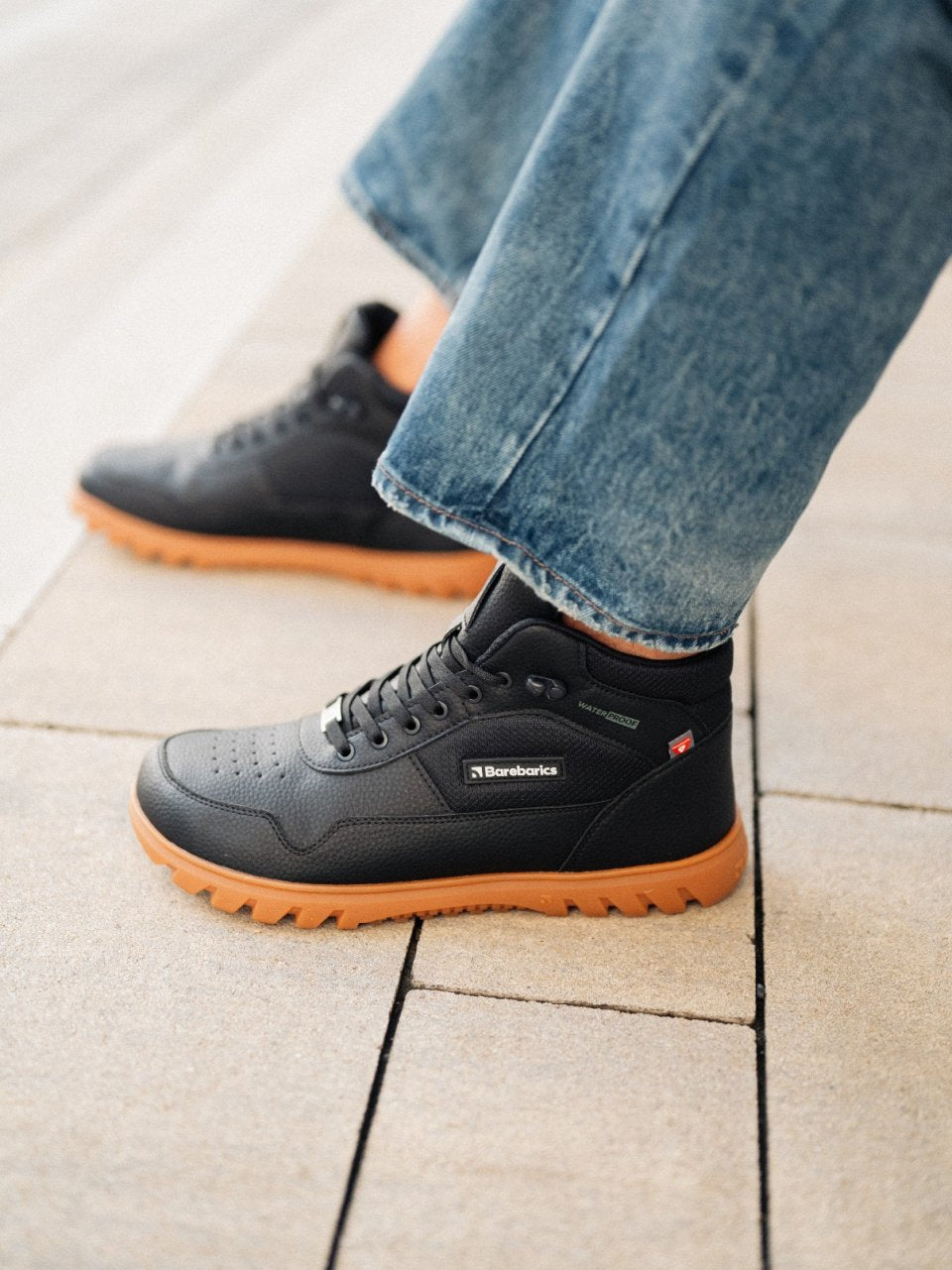 Barebarics UrbanEdge - Black dámské barefoot zimní boty s širokou špičkou a flexibilní podrážkou pro zdravý vývoj chodidla
