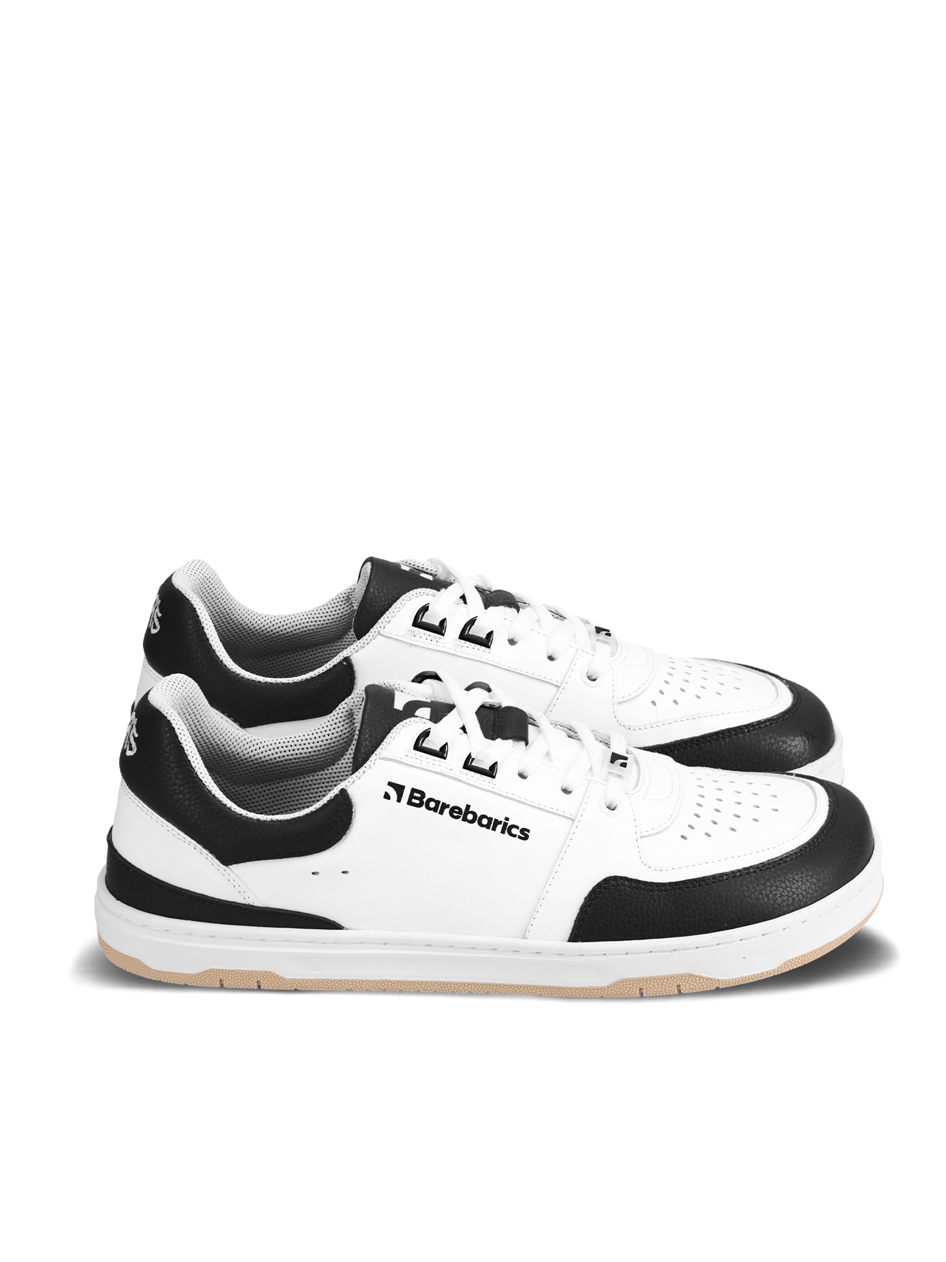 Barefoot boty Barebarics Wave - White & Black černo-bílé s béžovou podrážkou zprava