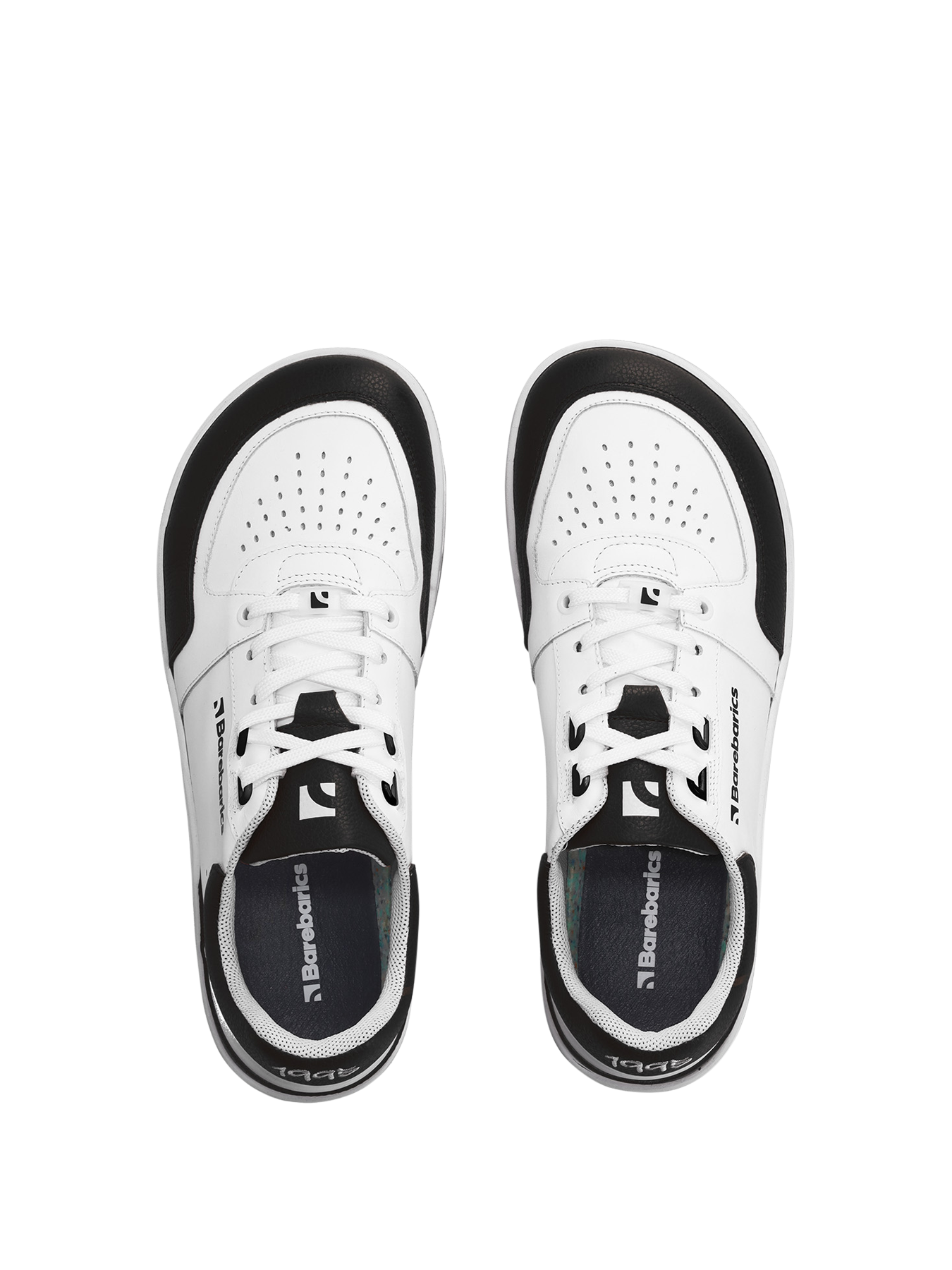 Barefoot boty Barebarics Wave - White & Black černo-bílé s béžovou podrážkou shora