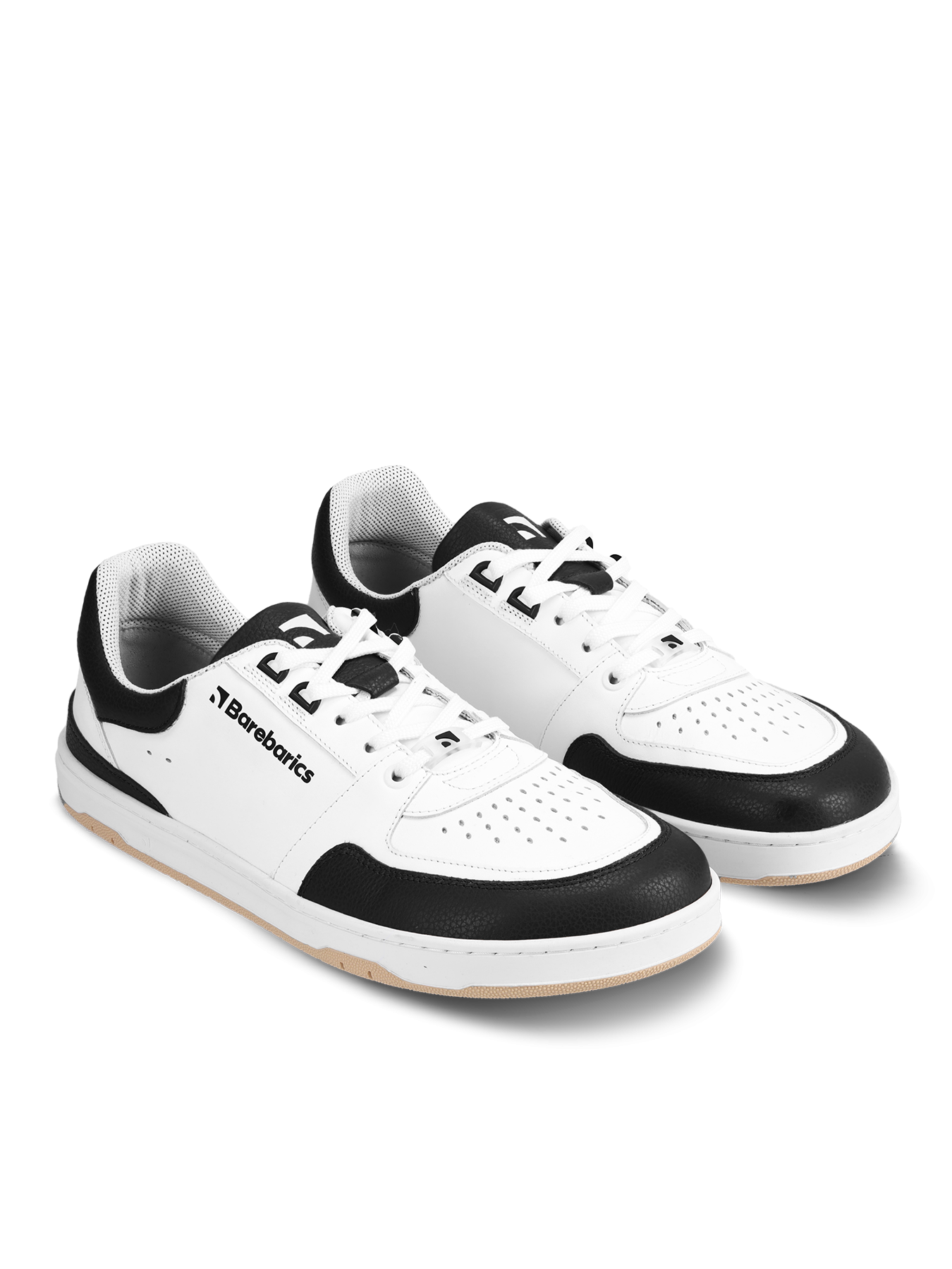Barefoot boty Barebarics Wave - White & Black černo-bílé s béžovou podrážkou zpředu