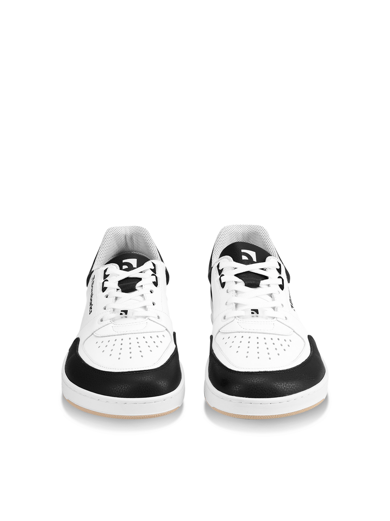 Barefoot boty Barebarics Wave - White & Black černo-bílé s béžovou podrážkou zepředu