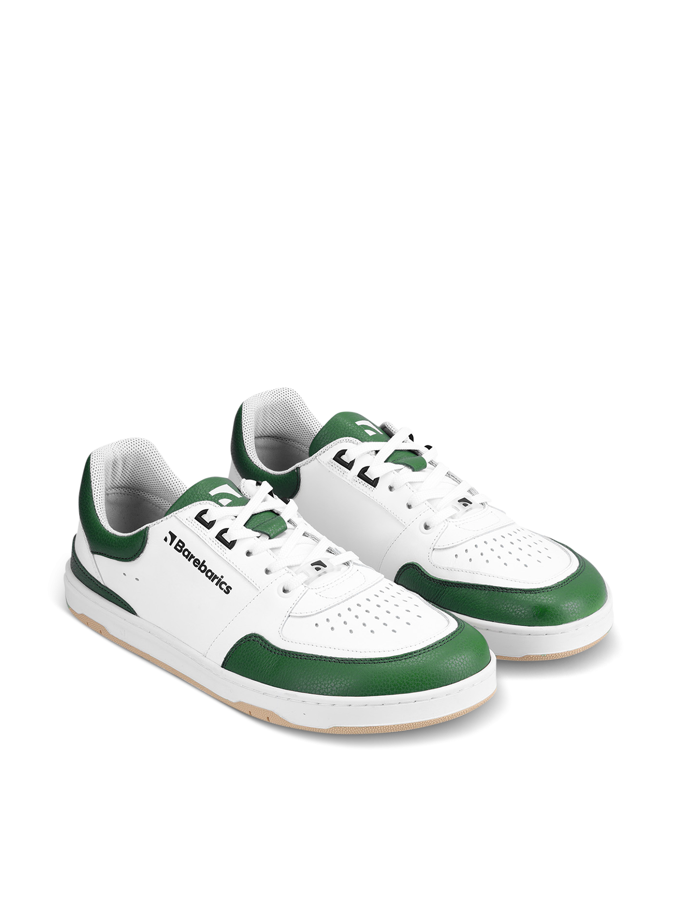 Barefoot boty Barebarics Wave - White & Dark Green bílo-zelené s béžovou podrážkou z boku