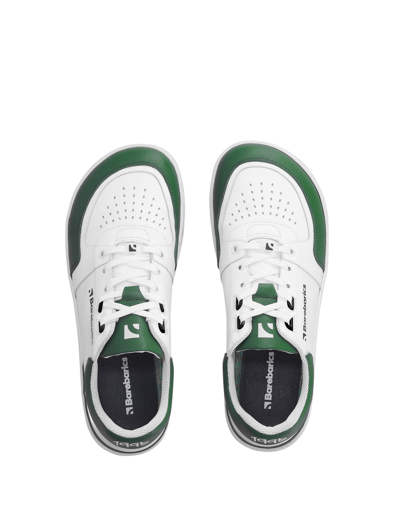 Barefoot boty Barebarics Wave - White & Dark Green bílo-zelené s béžovou podrážkou shora