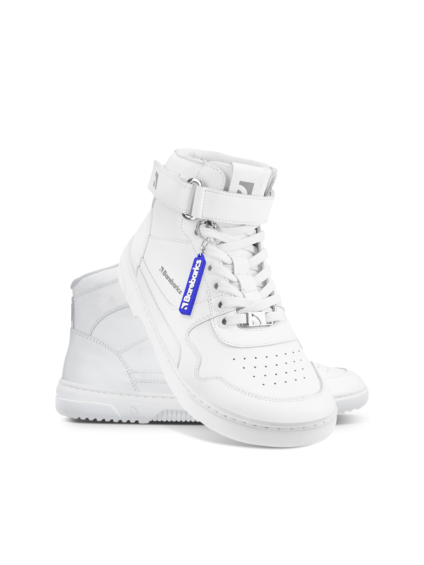 Kotníkové barefoot boty Barebarics Zing - High Top - All White celé bílé zepředu