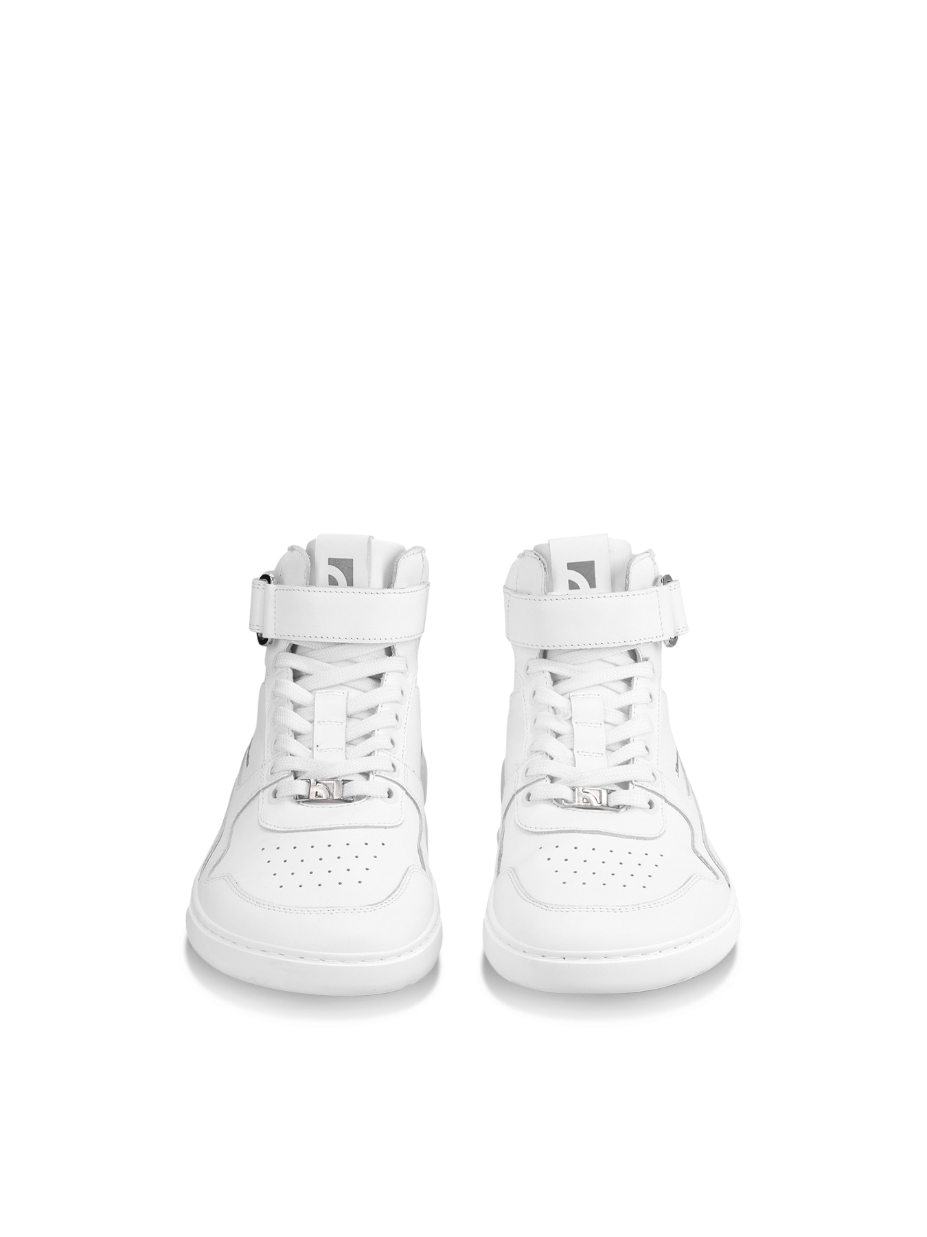 Kotníkové barefoot boty Barebarics Zing - High Top - All White celé bílé zpředu

