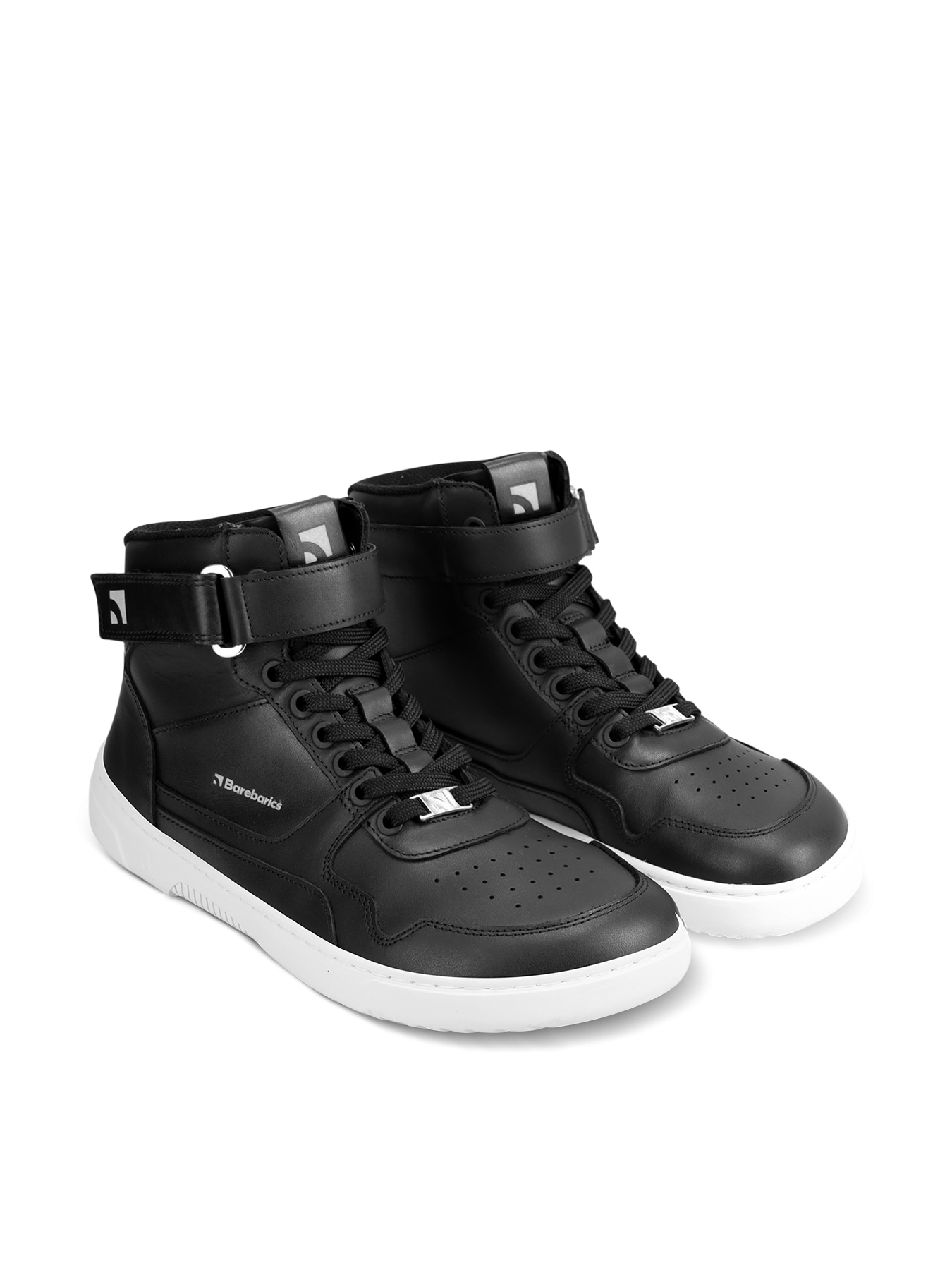 Barefoot kotníkové boty Barebarics Zing - High Top - Black & White černé s bílou podrážkou pohled z pravé strany