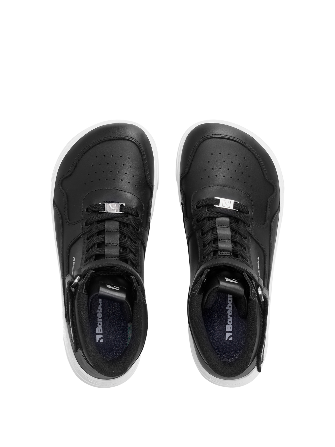 Barefoot kotníkové boty Barebarics Zing - High Top - Black & White černé s bílou podrážkou shora