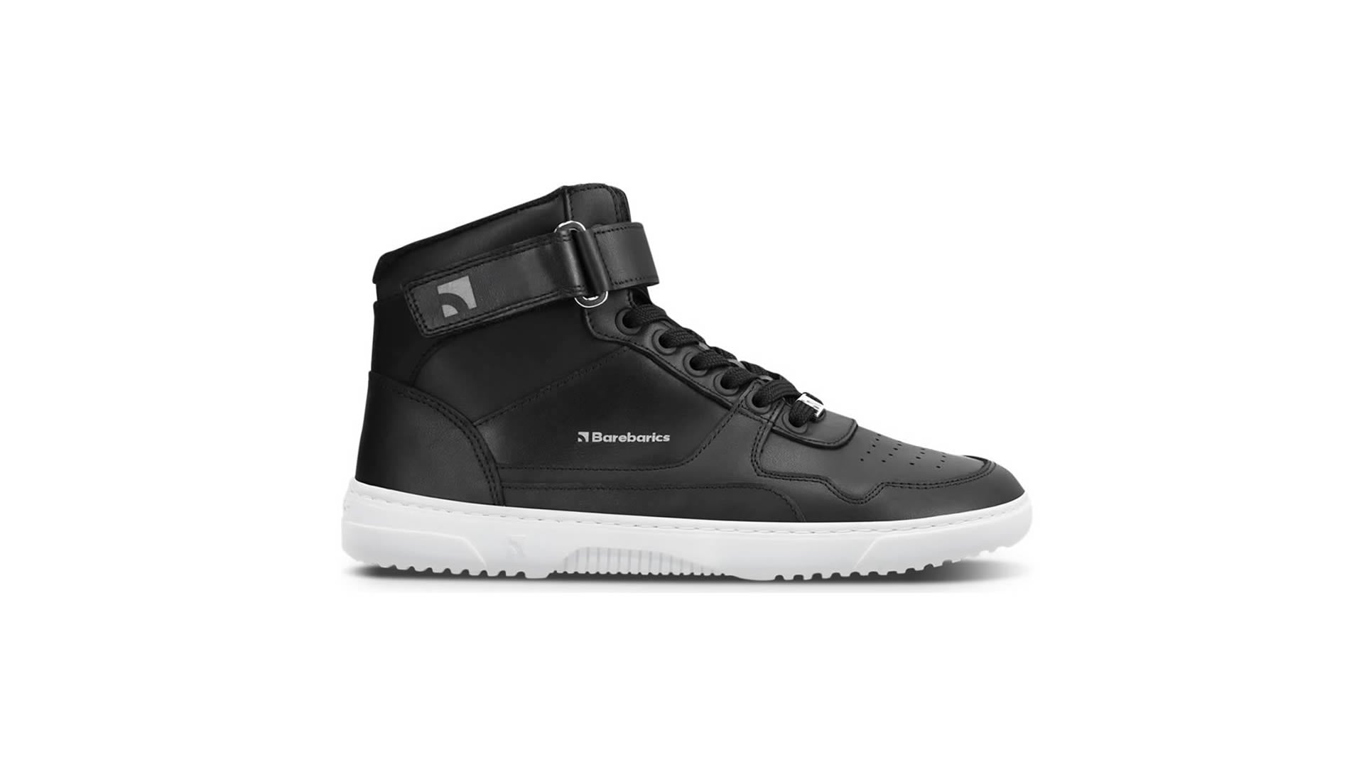 Barefoot kotníkové boty Barebarics Zing - High Top - Black & White černé s bílou podrážkou zprava