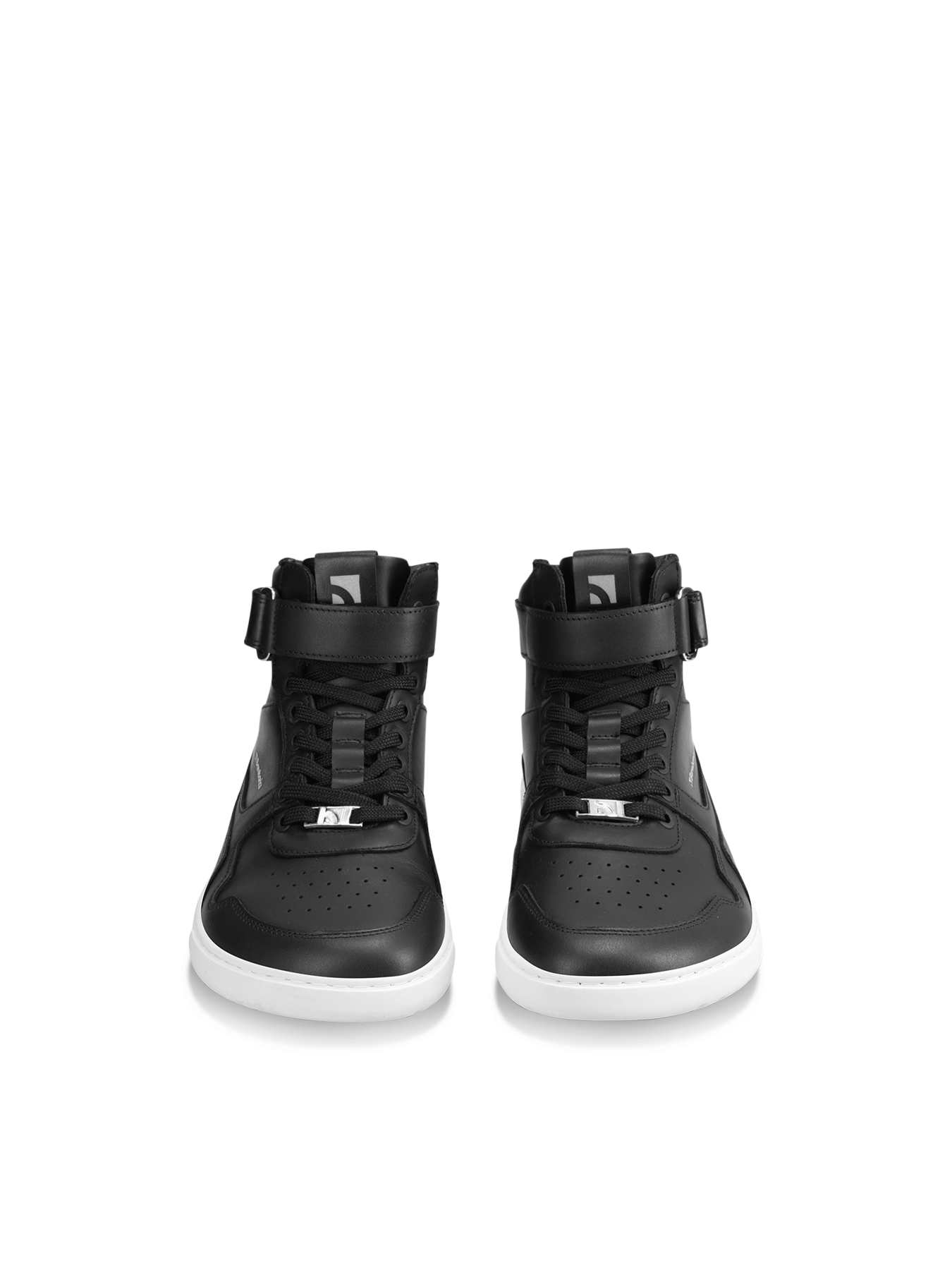 Barefoot kotníkové boty Barebarics Zing - High Top - Black & White černé s bílou podrážkou zpředu