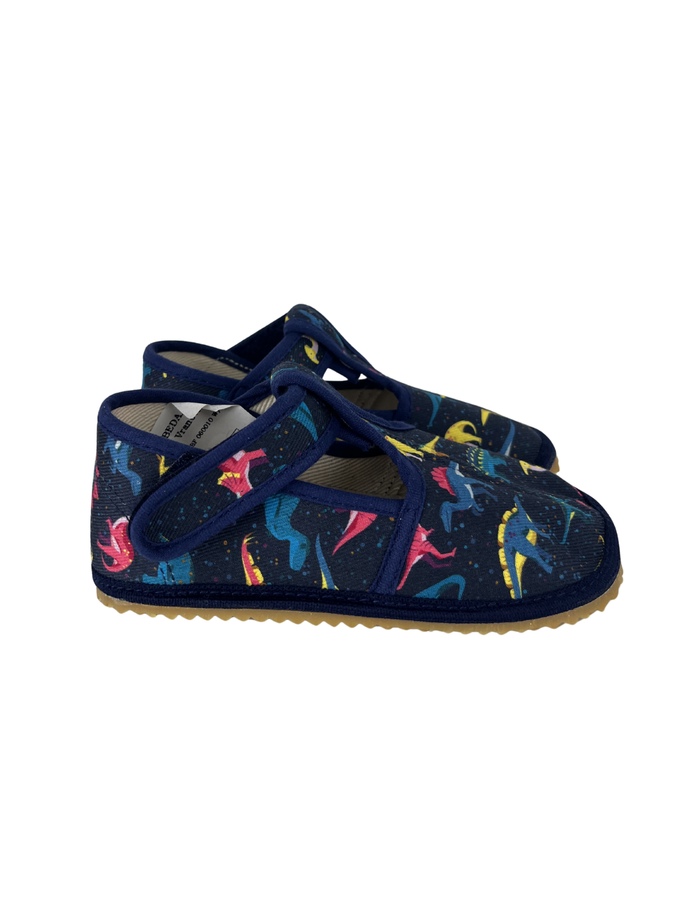 Dětské barefoot bačkůrky Beda BF 060010/W/02 SLIM - Colorful Dinos
