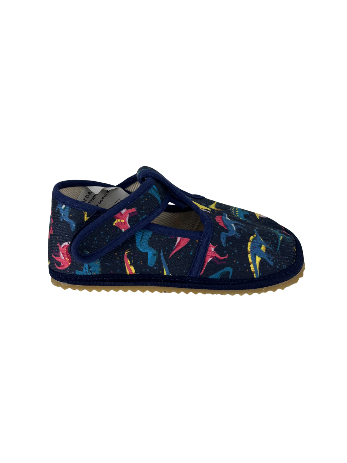 Dětské barefoot bačkůrky Beda BF 060010/W/02 SLIM - Colorful Dinos