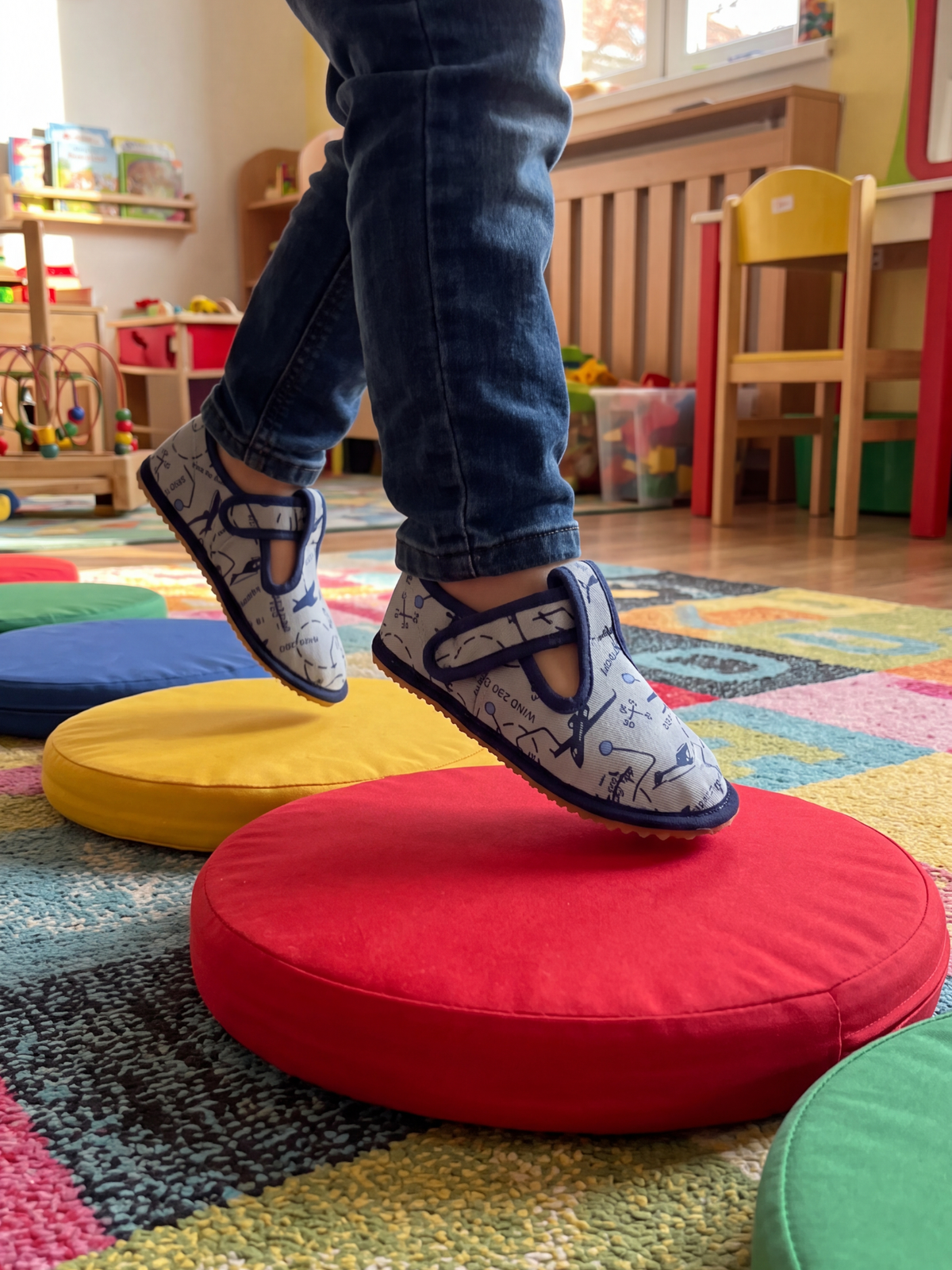 Pantuflas barefoot infantiles Beda BF 060010/W - Grey Aeroplanes