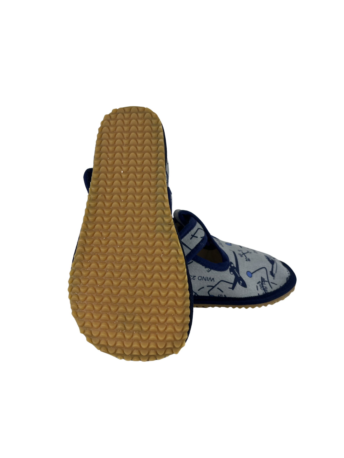 Dětské barefoot bačkůrky Beda BF 060010/W - Grey Aeroplanes