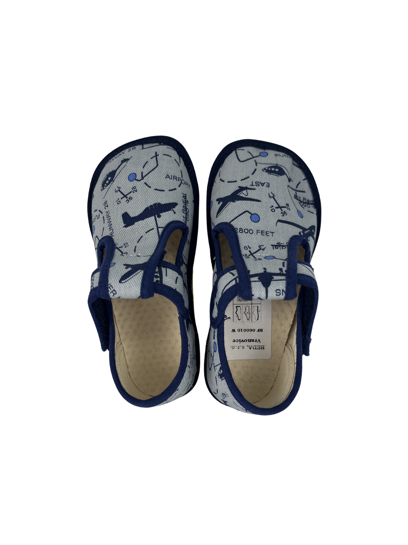 Dětské barefoot bačkůrky Beda BF 060010/W - Grey Aeroplanes