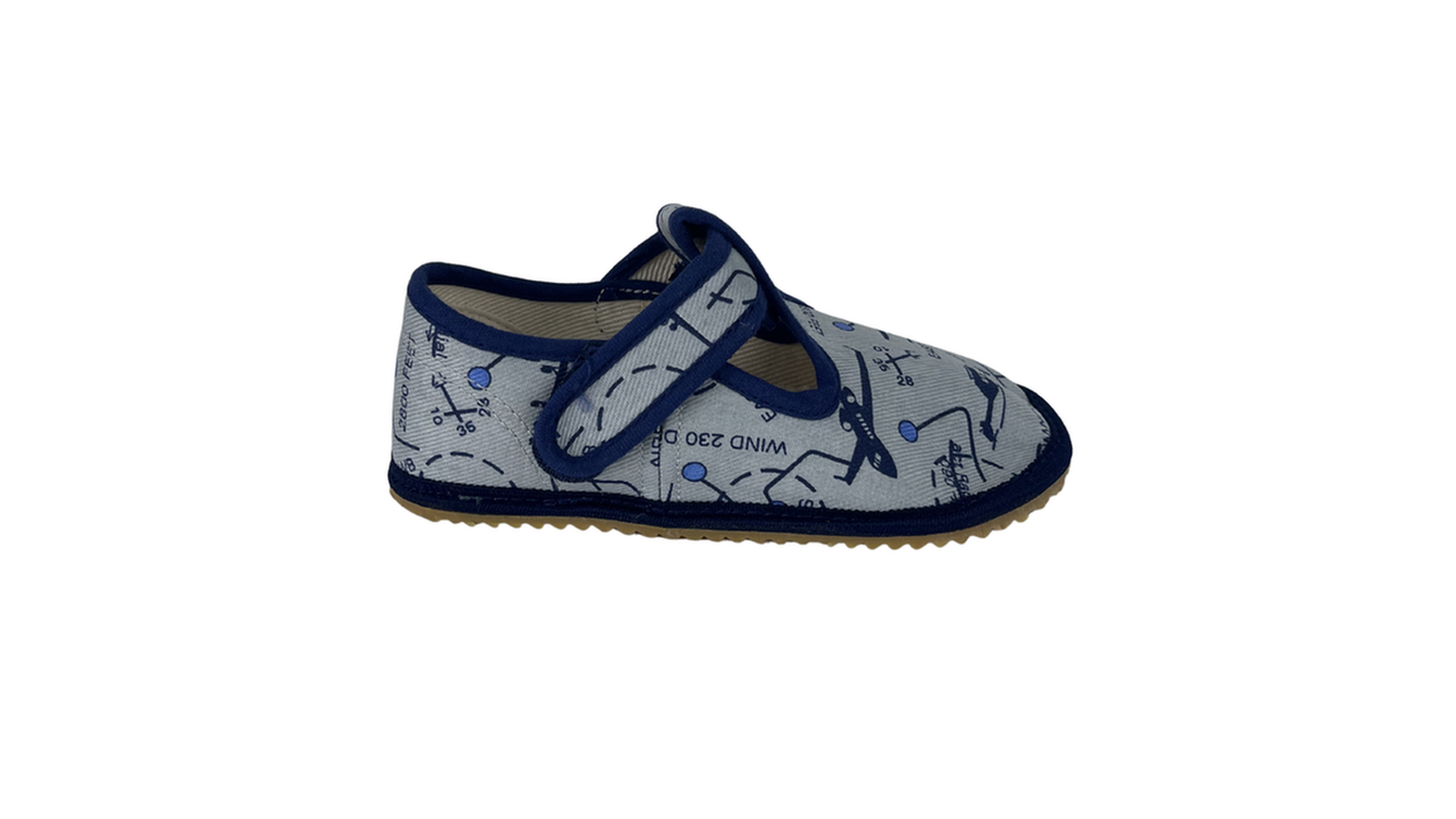 Pantuflas barefoot infantiles Beda BF 060010/W - Grey Aeroplanes