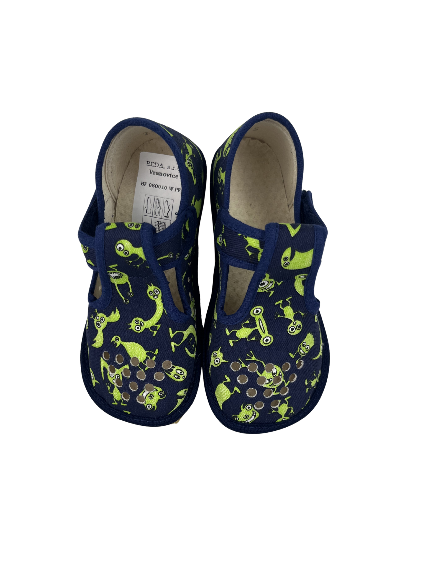 Dětské barefoot bačkůrky Beda BF 060010/W/PF - Monsters