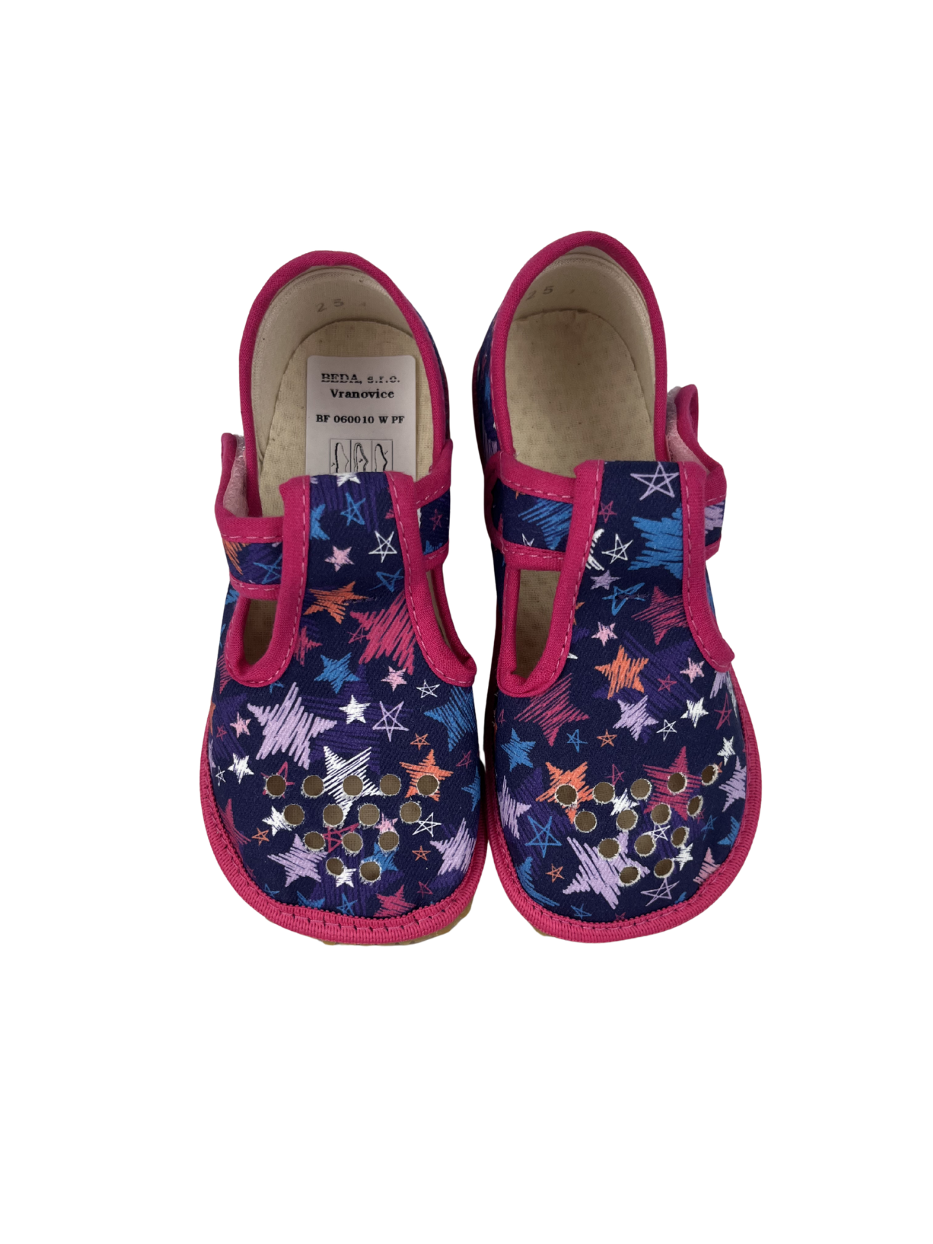 Dětské barefoot bačkůrky Beda BF 060010/W/PF - Stars