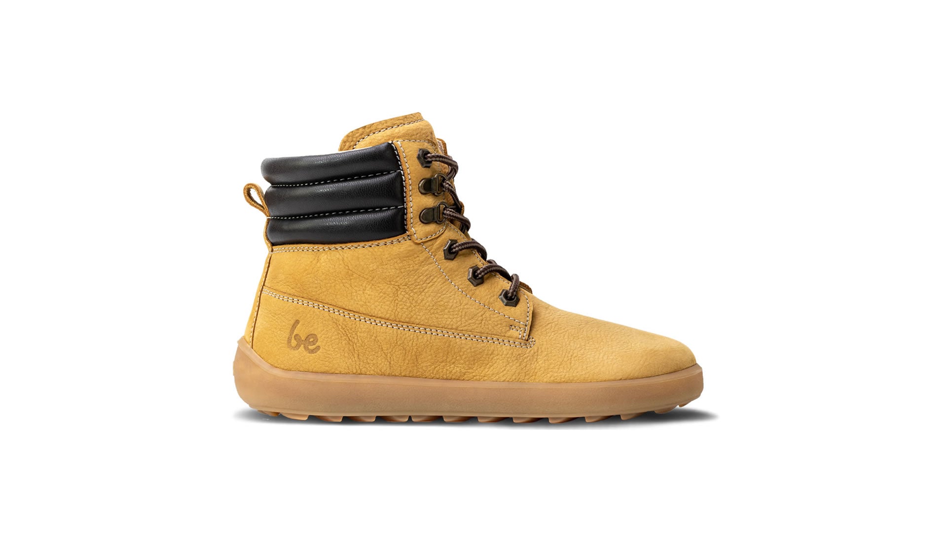Kožené podzimní kotníkové barefoot boty Be Lenka Nevada Neo - Mustard béžové zprava
